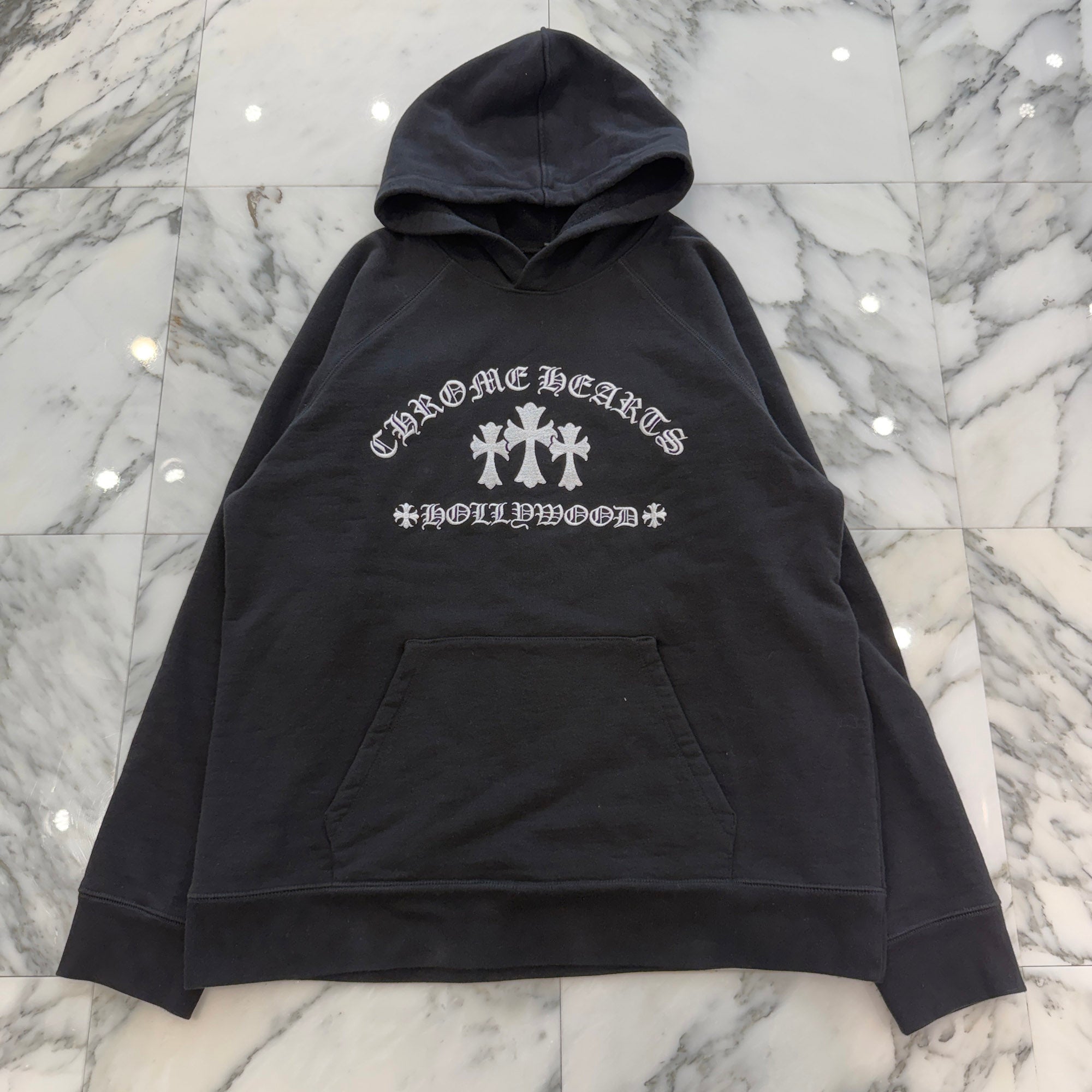CHROME HEARTS King Taco Cemetery Cross Embroidery Pullover Hoodie Size XL クロムハーツ キングタコ セメタリークロス 刺繍 プルオーバーフーディ サイズXL