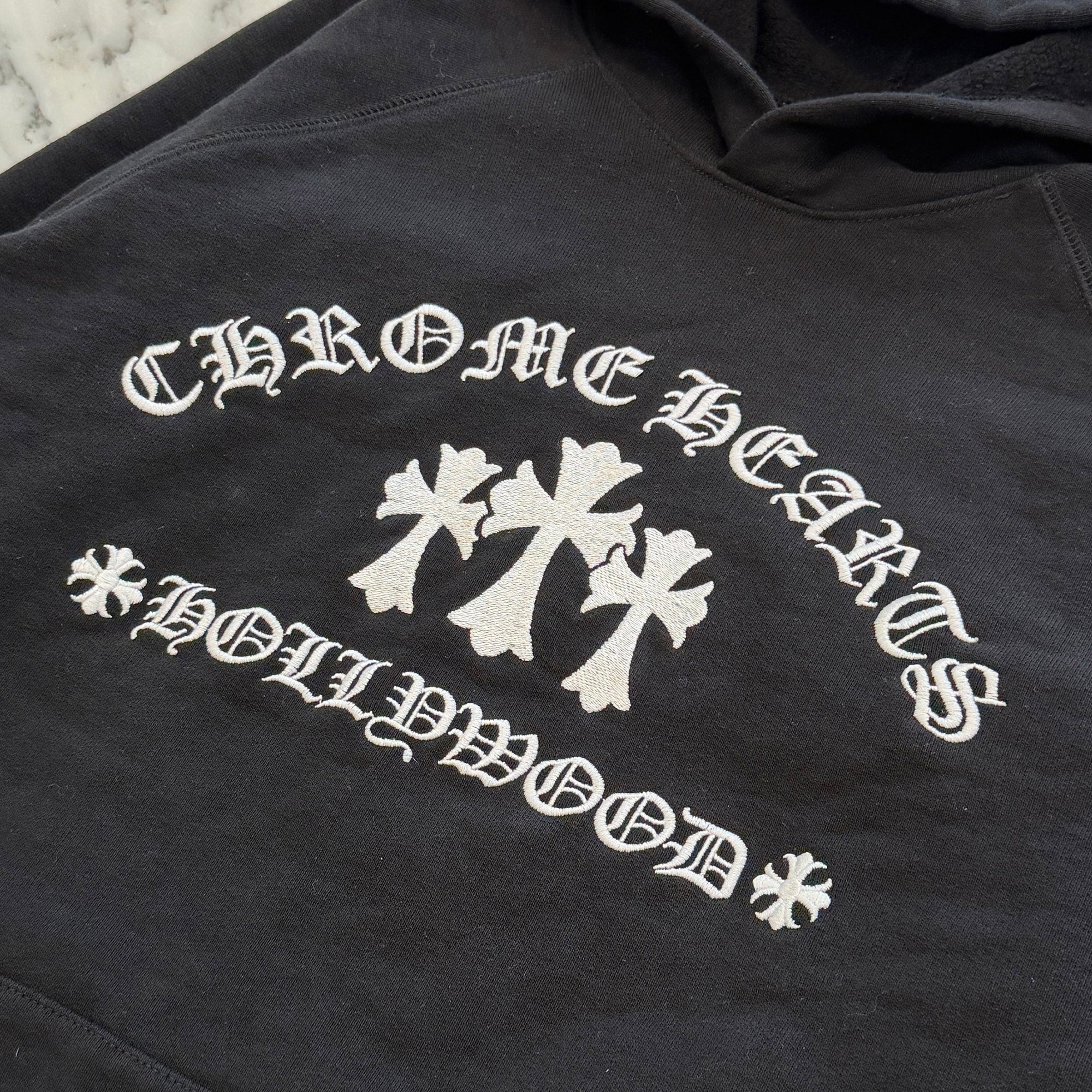 CHROME HEARTS King Taco Cemetery Cross Embroidery Pullover Hoodie Size XL クロムハーツ キングタコ セメタリークロス 刺繍 プルオーバーフーディ サイズXL