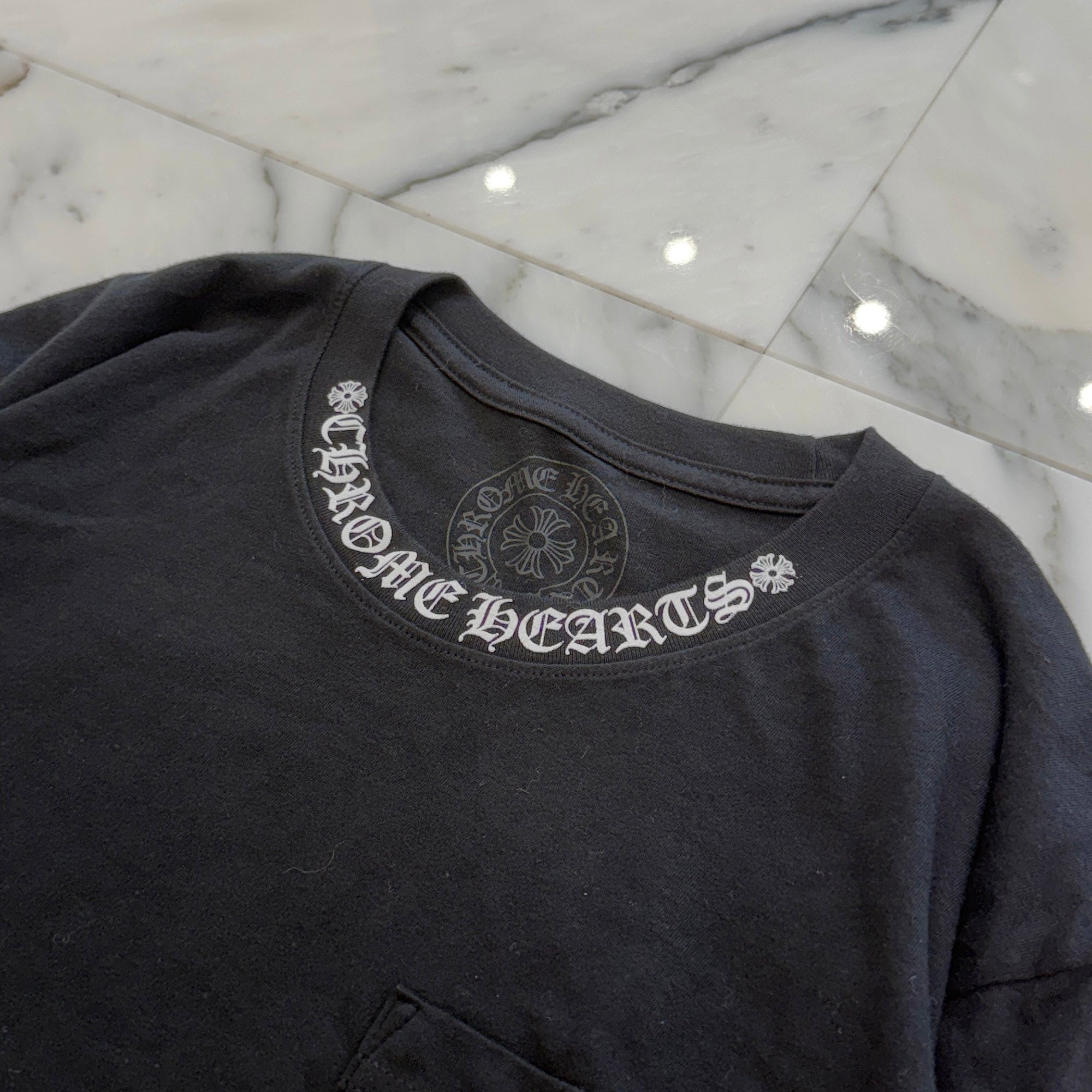CHROME HEARTS Neck Logo Long Sleeve Tee Size M クロムハーツ ネックロゴ ロングスリーブ Tシャツ サイズM