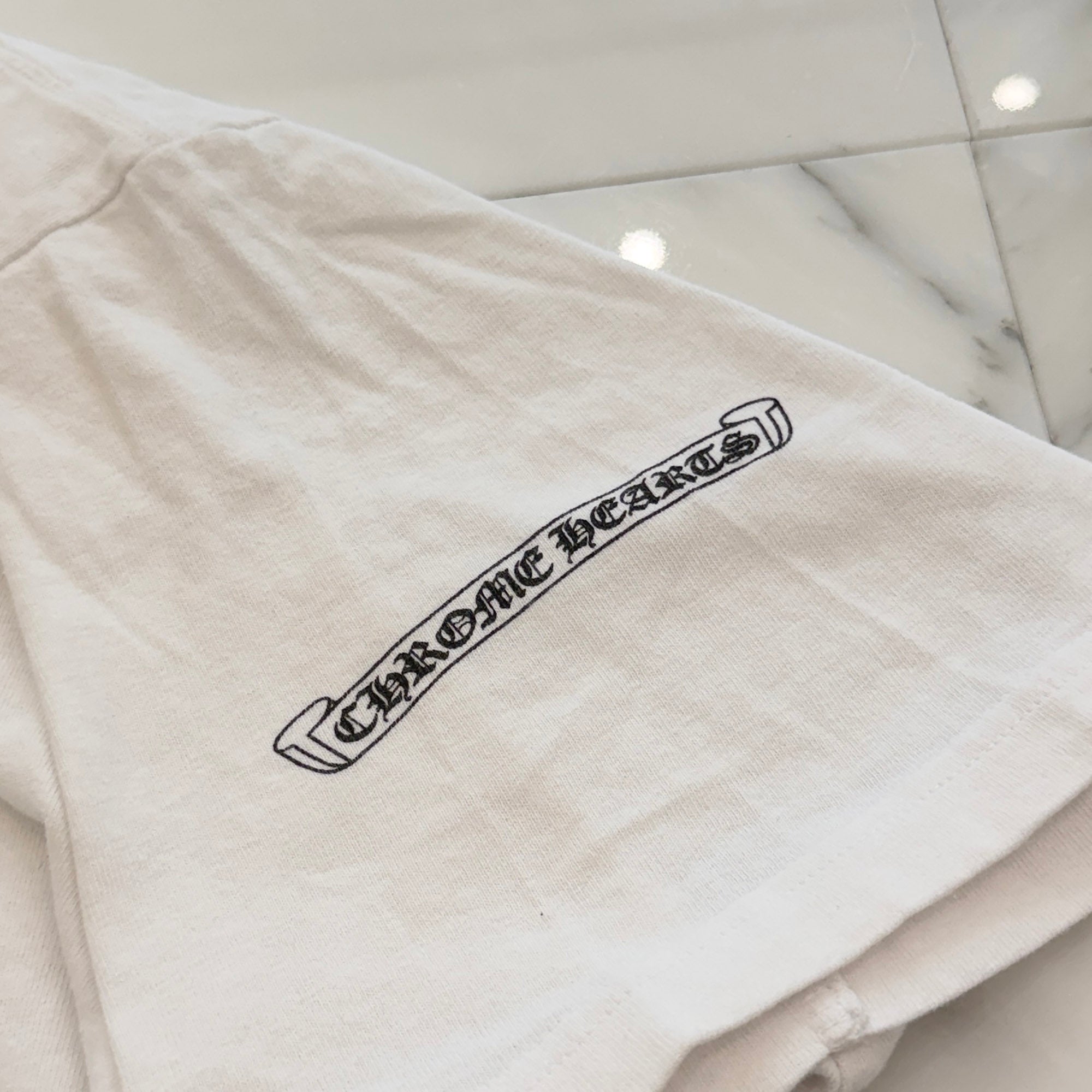 CHROME HEARTS Neck Logo Dagger Scroll Tee Size L クロムハーツ ネックロゴ ダガー スクロールTシャツ サイズL