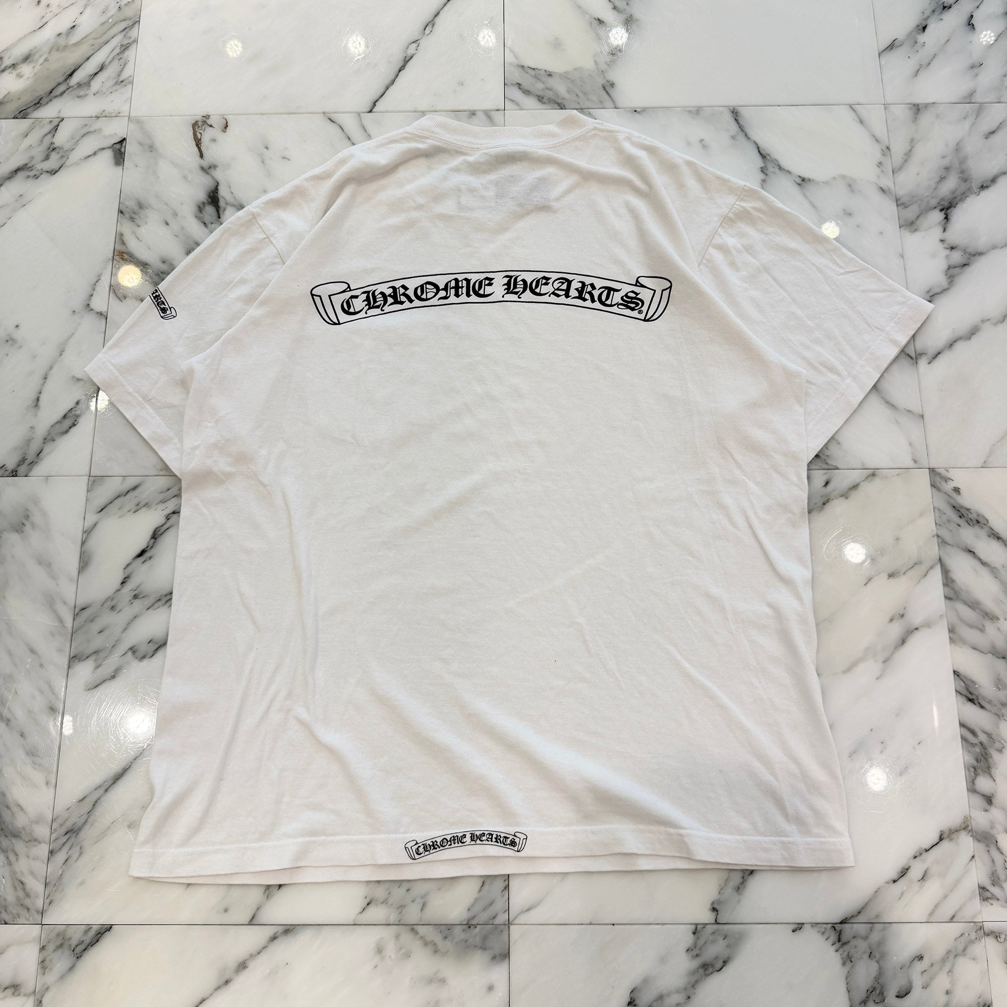 CHROME HEARTS Neck Logo Dagger Scroll Tee Size L クロムハーツ ネックロゴ ダガー スクロールTシャツ サイズL
