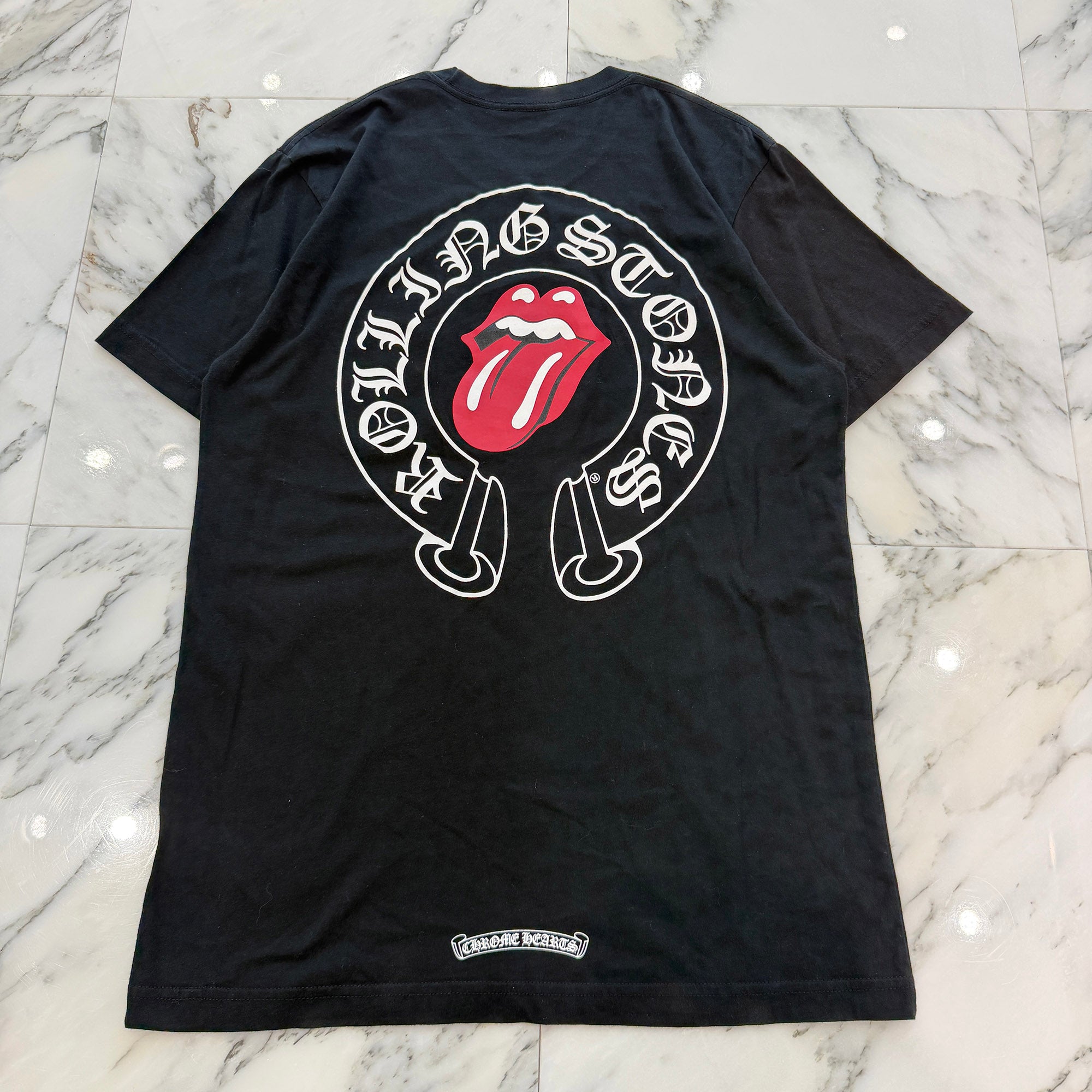 CHROME HEARTS × The Rolling Stones Lip＆Tongue Horseshoe Tee Size L クロムハーツ × ザローリングストーンズ リップアンドタン ホースシュー Tシャツ サイズL