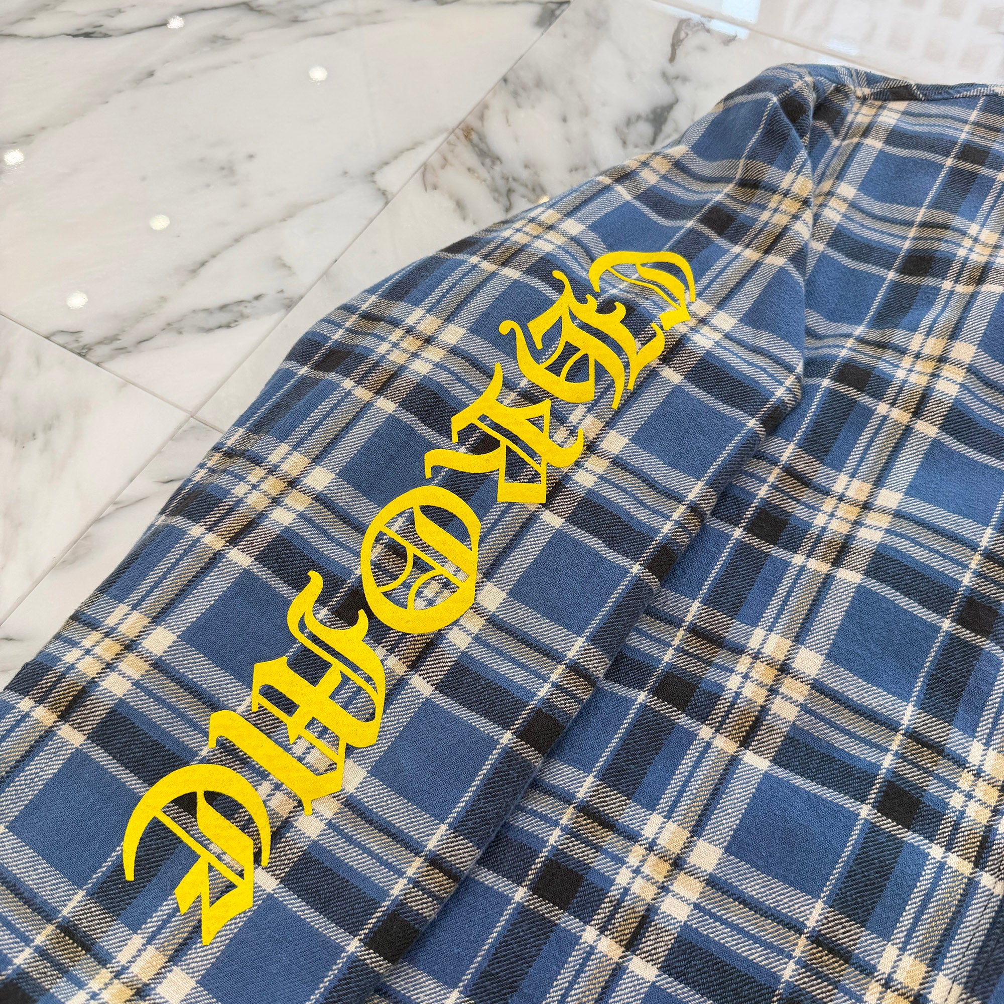 CHROME HEARTS Y NOT Cross Ball Button Check Shirt Jacket Size XL クロムハーツ ワイノット クロスボールボタン チェック シャツ ジャケット サイズXL