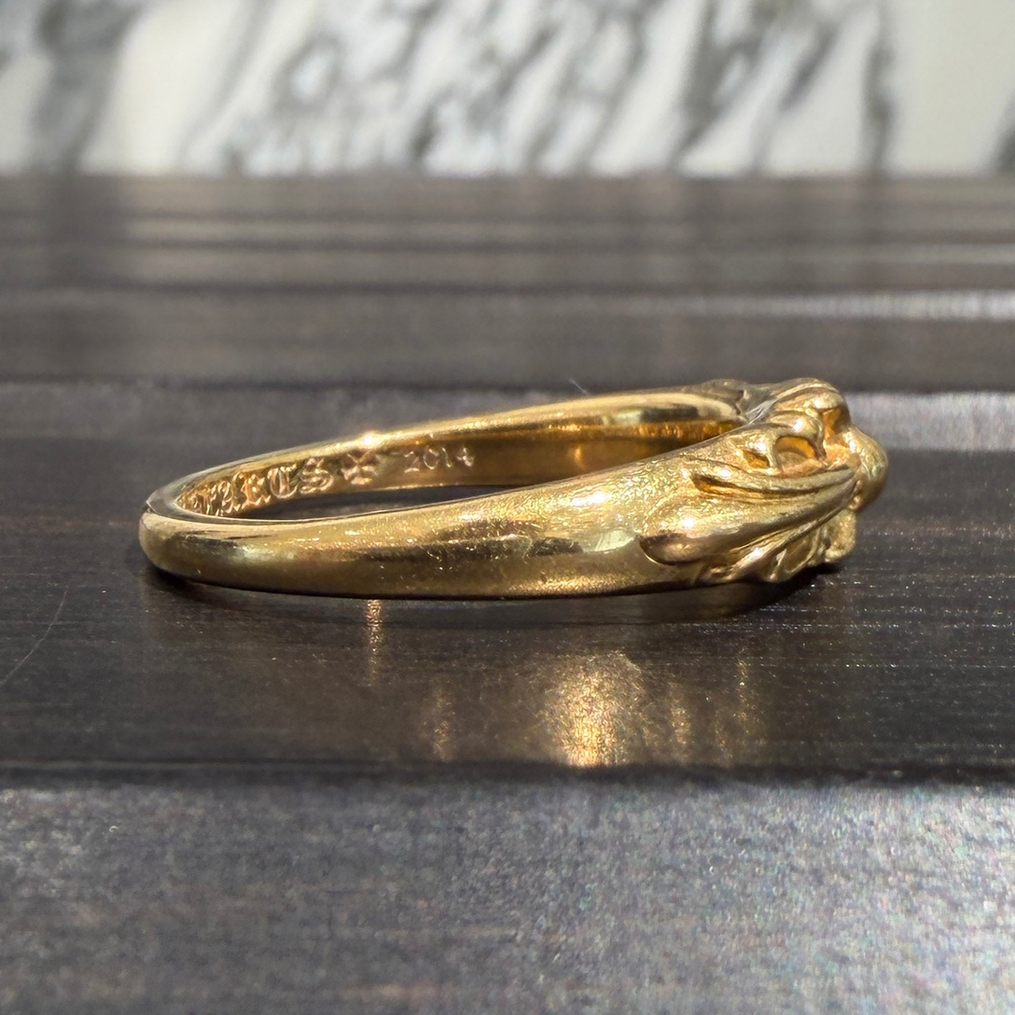 CHROME HEARTS 22K Baby Classic Floral Cross Ring Size 22.5号
