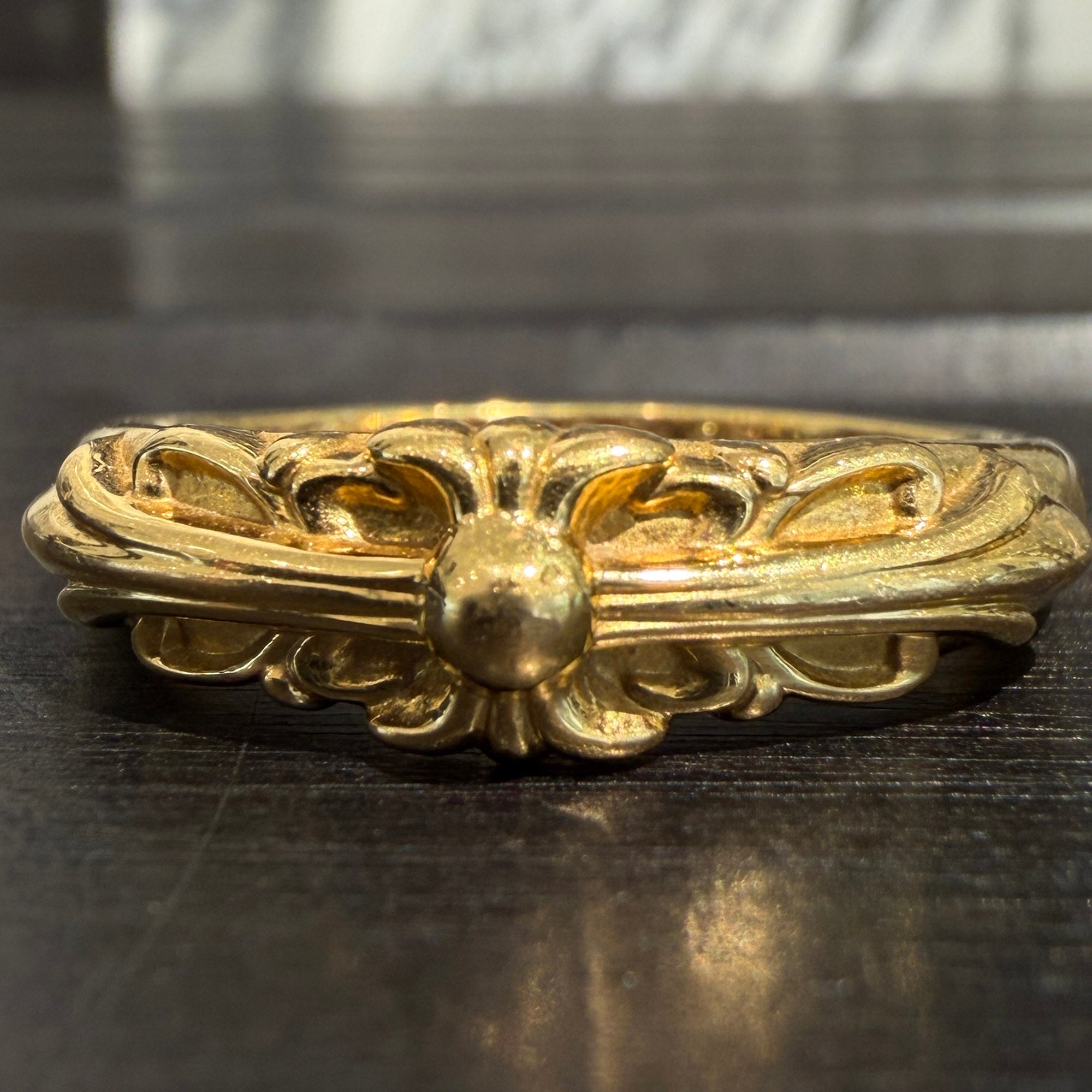CHROME HEARTS 22K Baby Classic Floral Cross Ring Size 22.5号 クロムハーツ 22K ベイビークラシック フローラルクロス リング サイズ22.5号