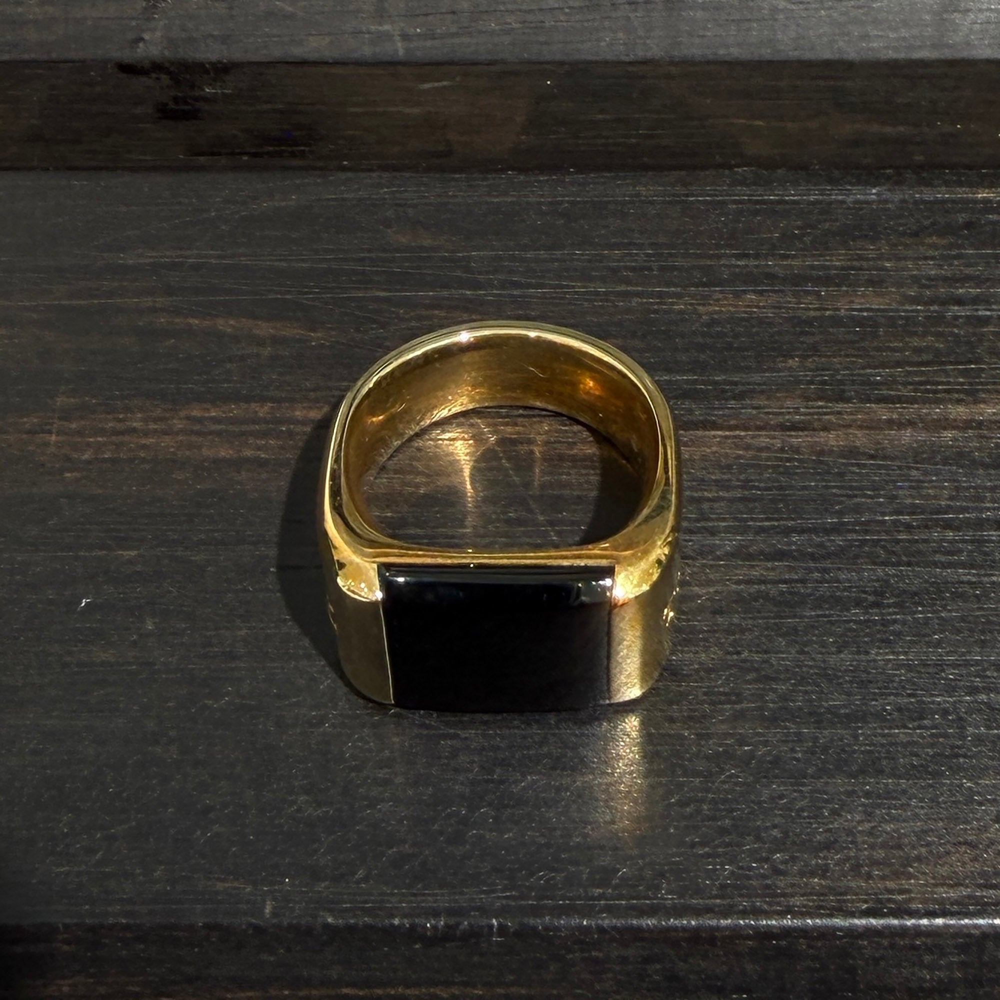 Tiffany＆Co. Au750 YG "Tiffany1837 Makers" Black Onyx Signet Ring 63451568 Size 12号 ティファニー Au750 YG "ティファニー 1837 メイカーズ" ブラックオニキス シグネット リング サイズ12号