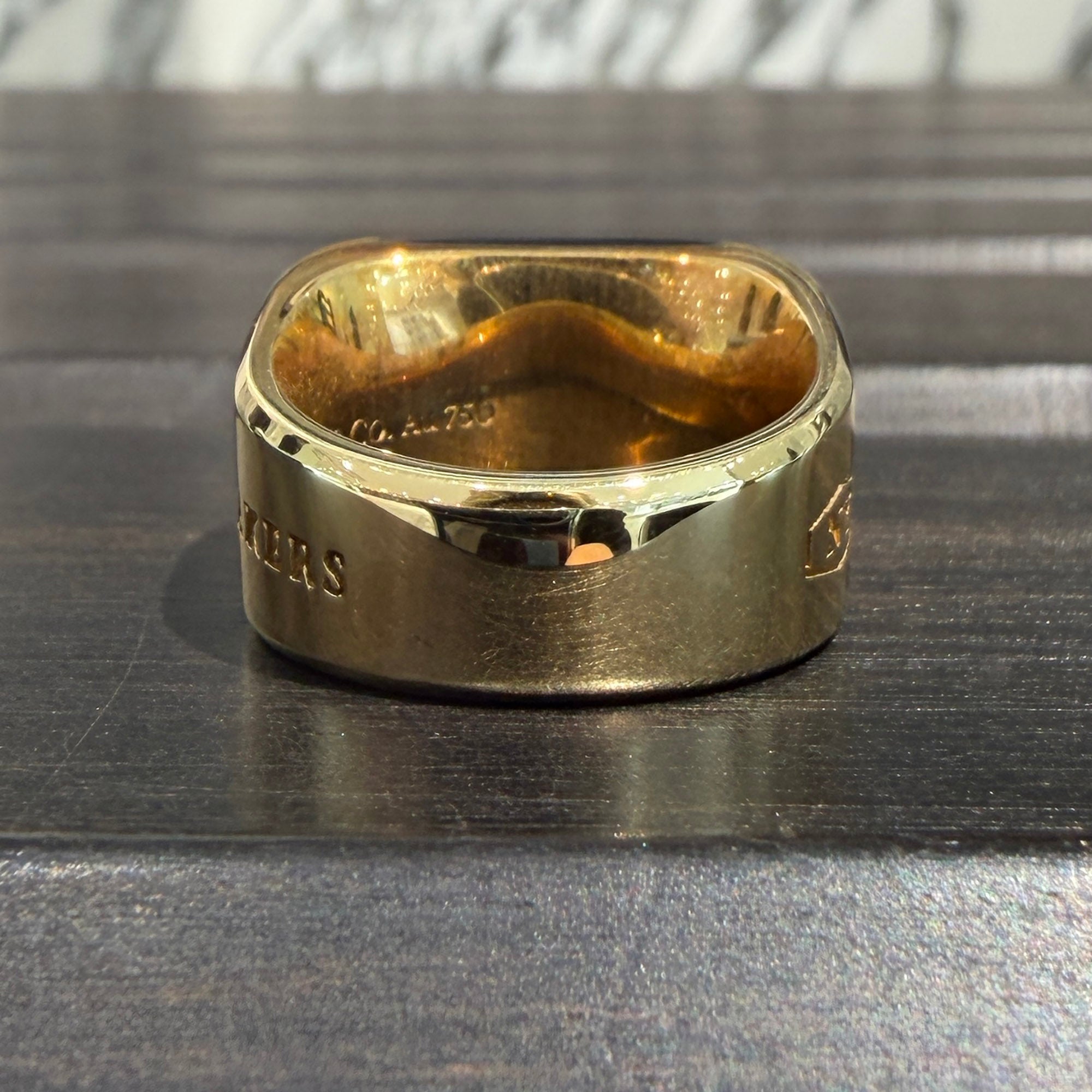 Tiffany＆Co. Au750 YG "Tiffany1837 Makers" Black Onyx Signet Ring 63451568 Size 12号 ティファニー Au750 YG "ティファニー 1837 メイカーズ" ブラックオニキス シグネット リング サイズ12号