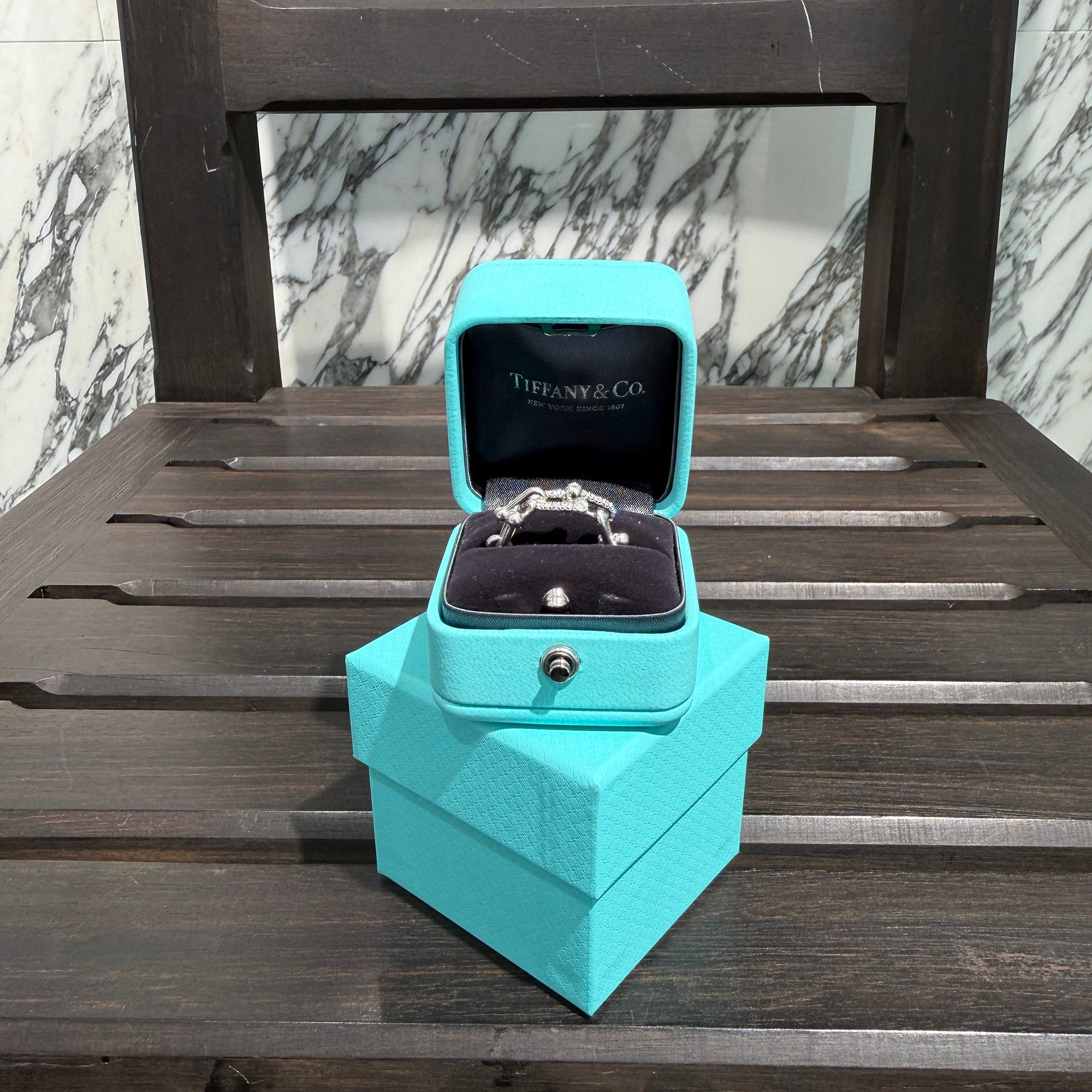 Tiffany＆Co. Au750 WG Hardware Small Link Ring 72669290 Size 6号 ティファニー Au750 WG ハードウェアスモールリンクリング サイズ6号