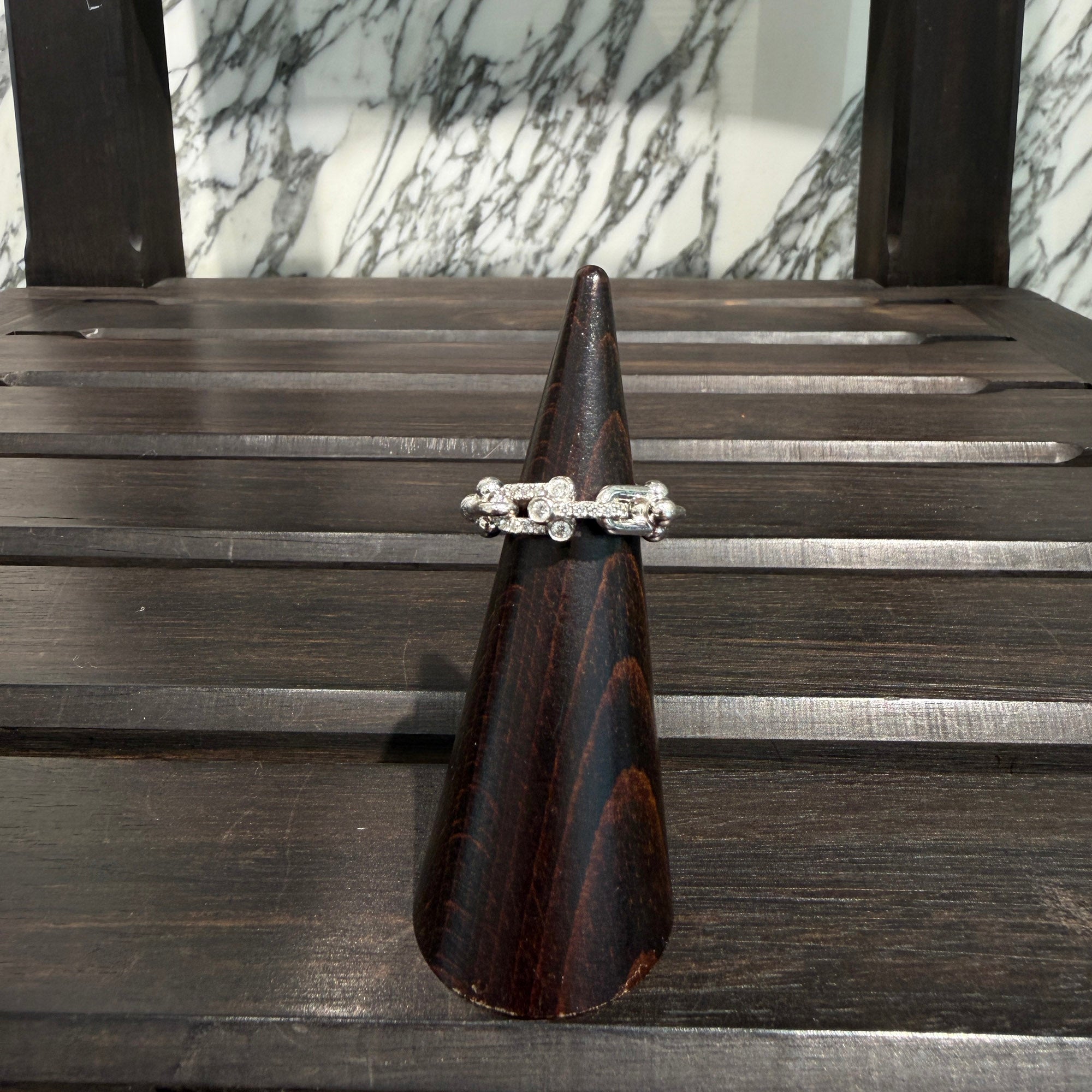 Tiffany＆Co. Au750 WG Hardware Small Link Ring 72669290 Size 6号 ティファニー Au750 WG ハードウェアスモールリンクリング サイズ6号