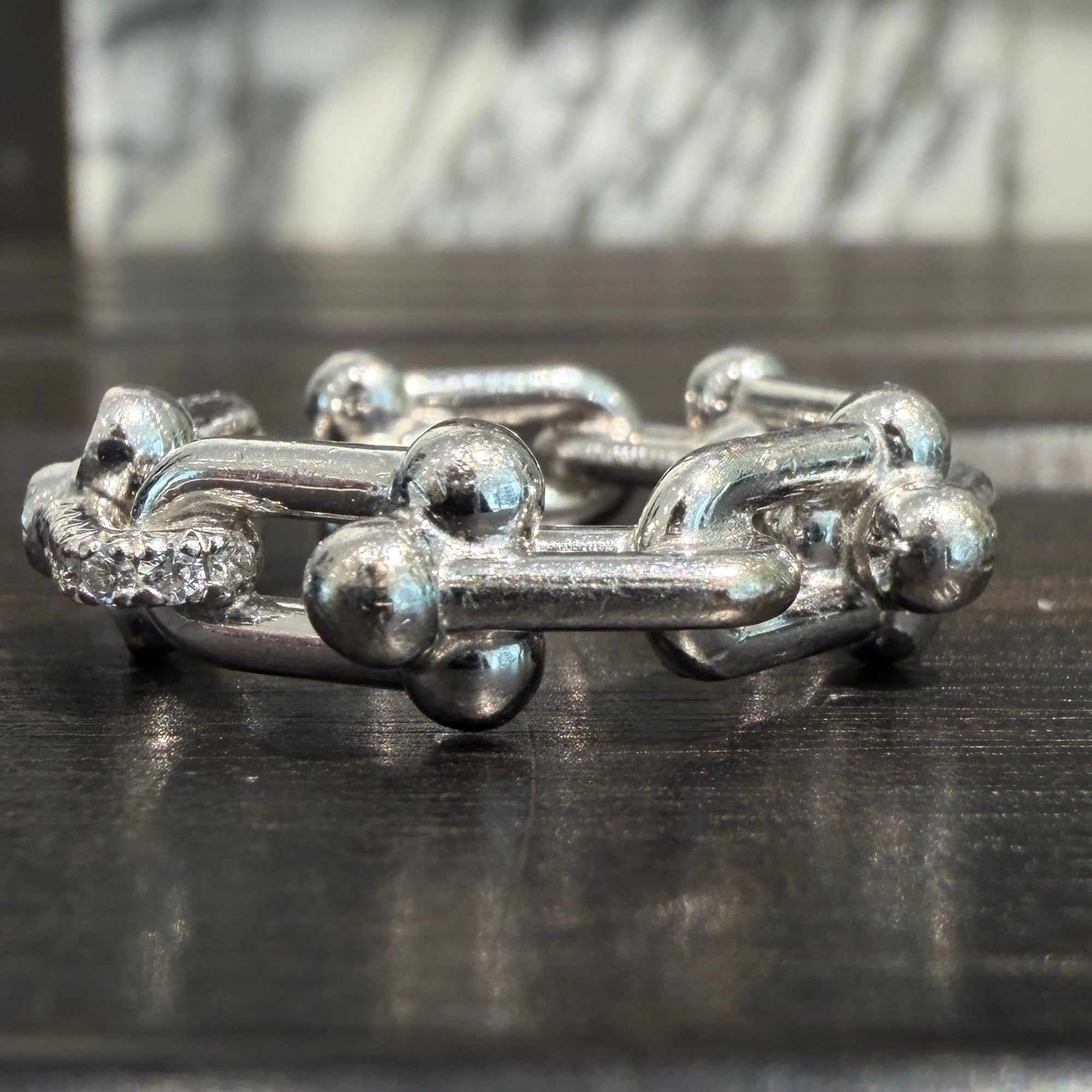 Tiffany＆Co. Au750 WG Hardware Small Link Ring 72669290 Size 6号 ティファニー Au750 WG ハードウェアスモールリンクリング サイズ6号