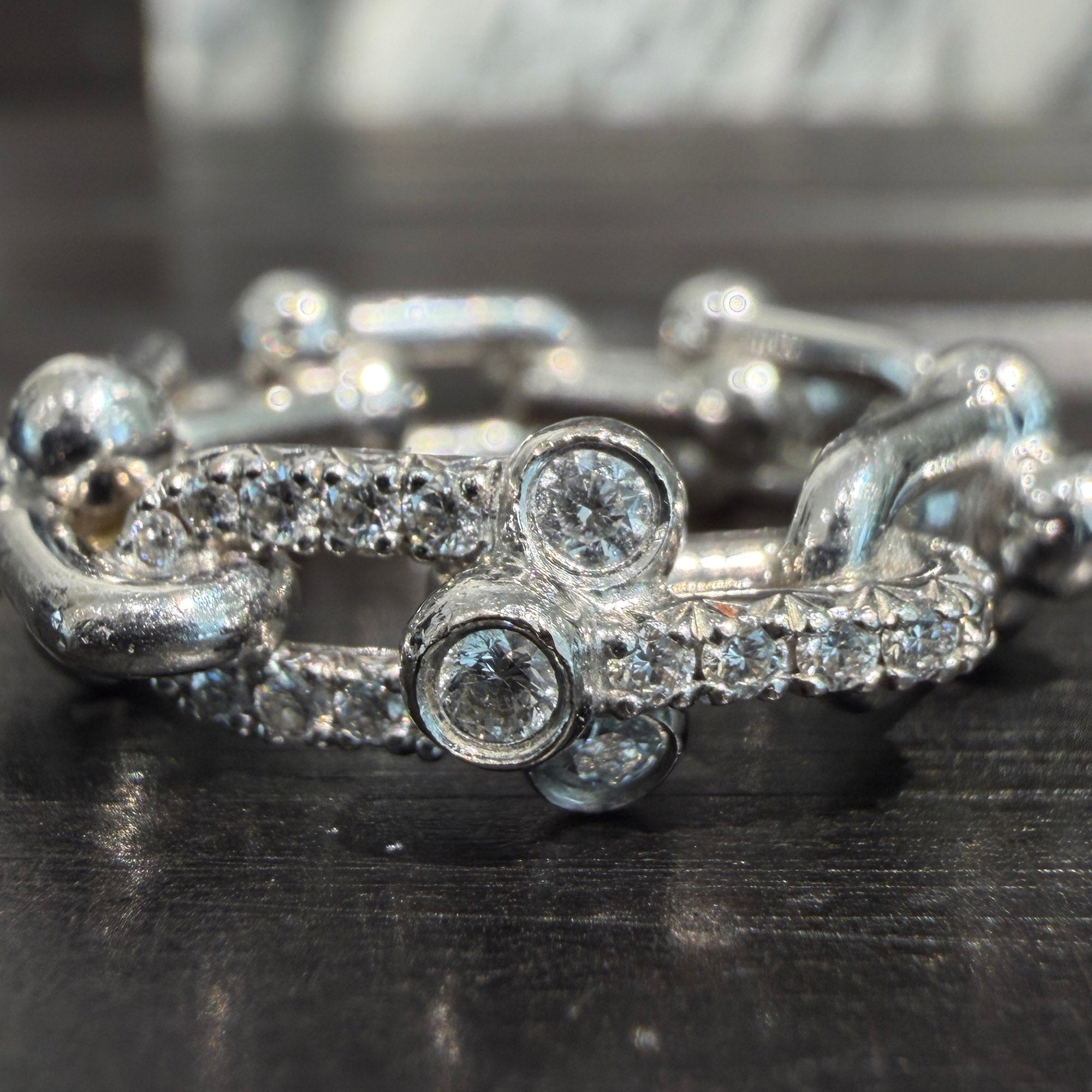Tiffany＆Co. Au750 WG Hardware Small Link Ring 72669290 Size 6号 ティファニー Au750 WG ハードウェアスモールリンクリング サイズ6号
