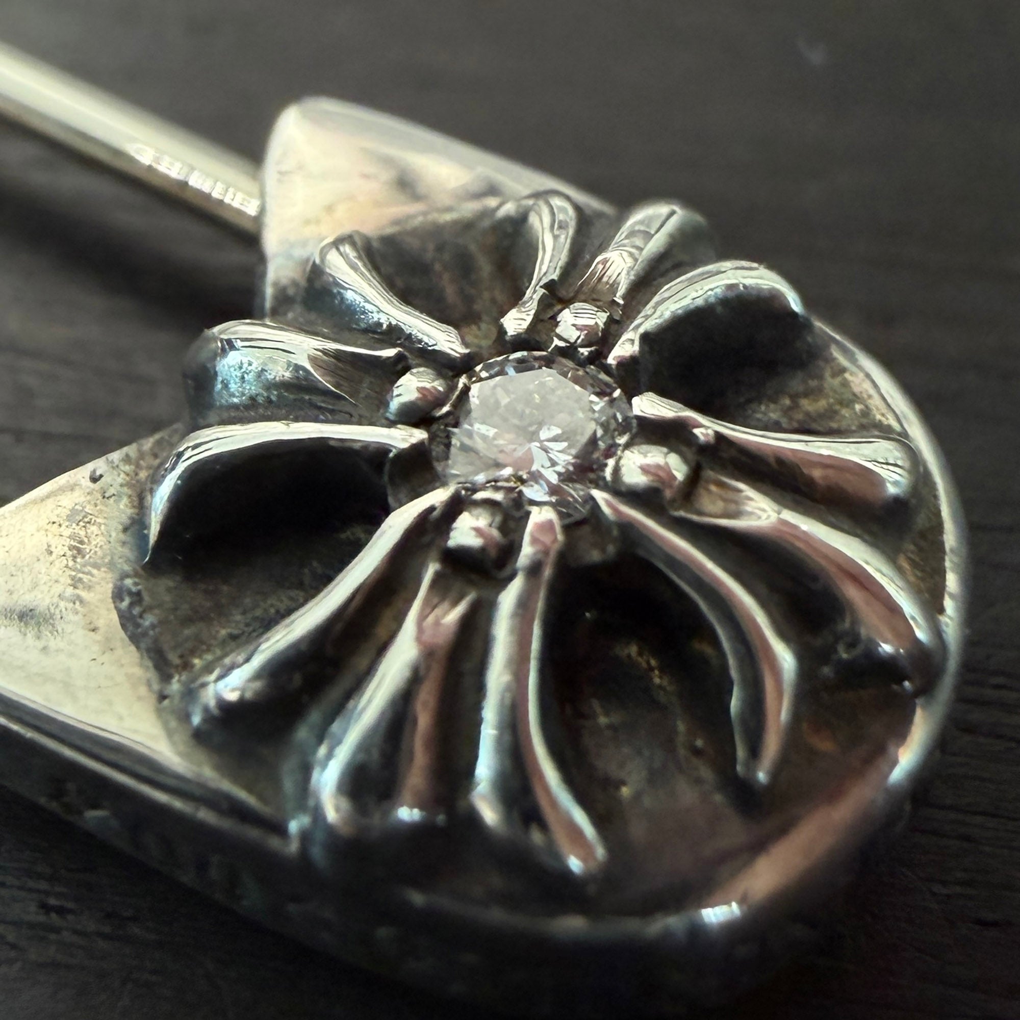 CHROME HEARTS Large Safety Pin 1 Diamond Pendant Charm クロム