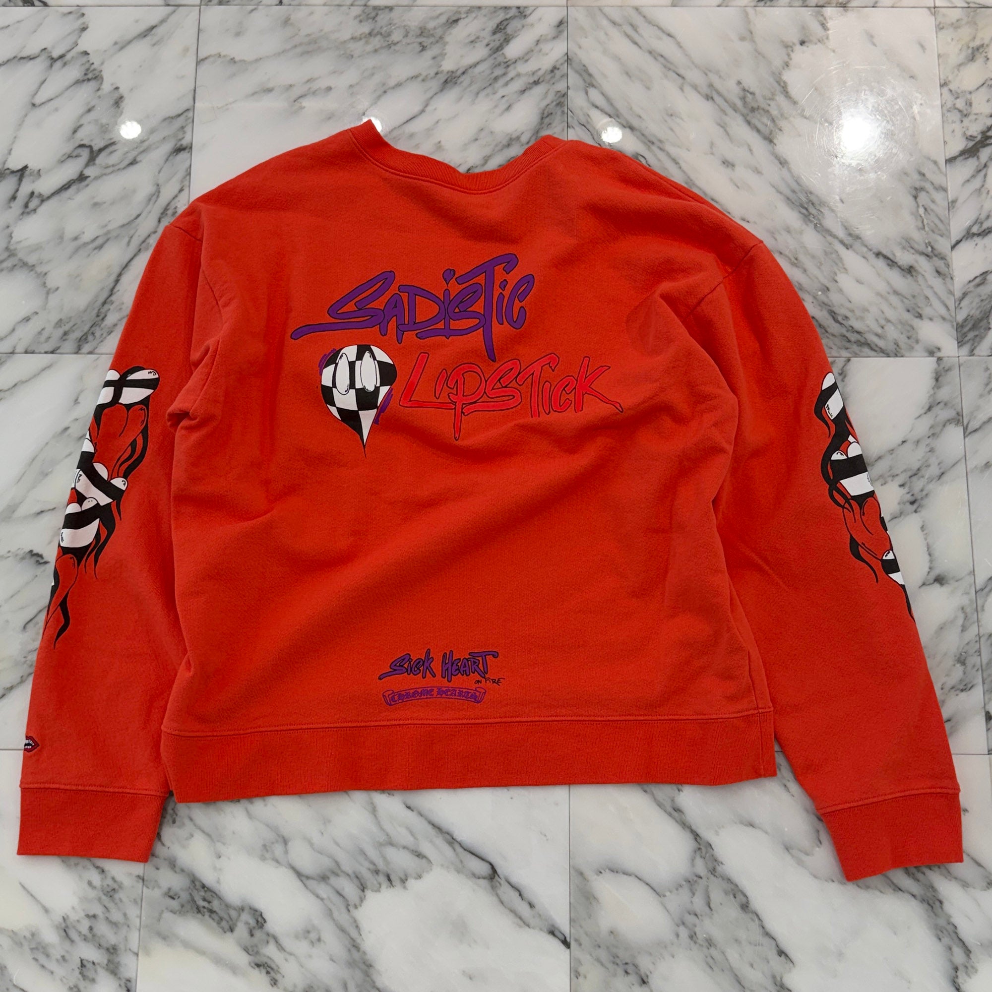 CHROME HEARTS × MATTY BOY 2023SS Sadistic Lipstick Sweatshirt Size XL クロムハーツ × マッティボーイ サディスティックリップスティック クルーネックスウェットシャツ サイズXL