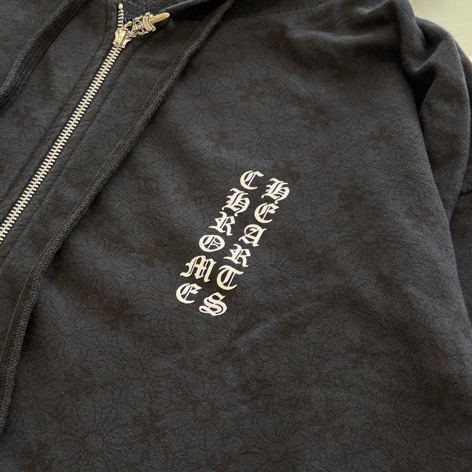 CHROME HEARTS Vertical Logo CH Plus Fuck You Zip Up Hoodie Size XL クロムハーツ ヴァーティカルロゴ CHプラス総柄 ファックユー ジップアップフーディ サイズXL