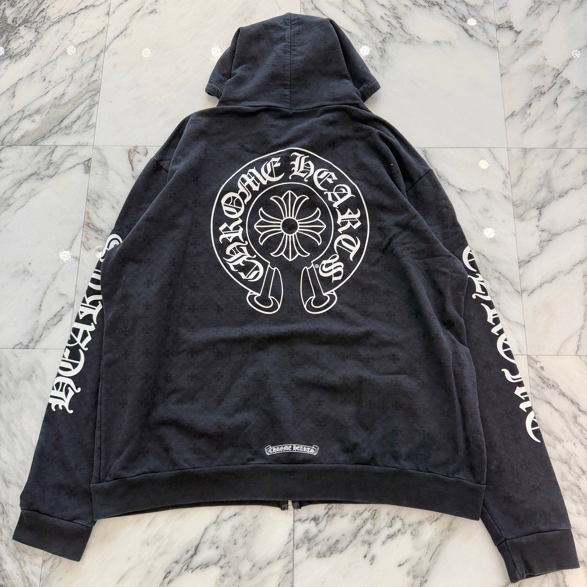 CHROME HEARTS Vertical Logo CH Plus Fuck You Zip Up Hoodie Size XL クロムハーツ ヴァーティカルロゴ CHプラス総柄 ファックユー ジップアップフーディ サイズXL