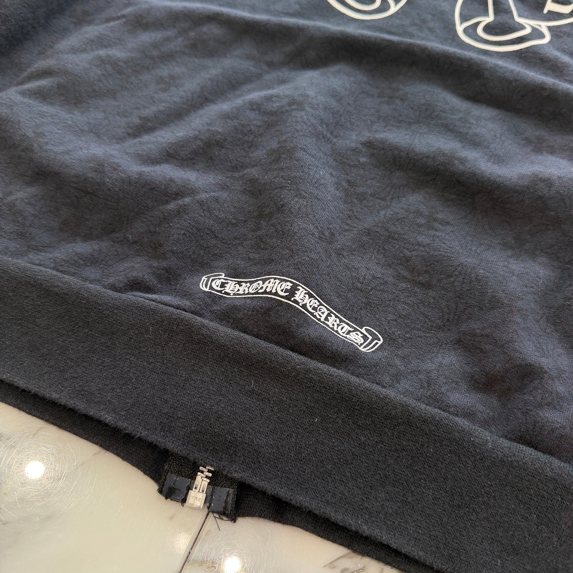 CHROME HEARTS Vertical Logo CH Plus Fuck You Zip Up Hoodie Size XL クロムハーツ ヴァーティカルロゴ CHプラス総柄 ファックユー ジップアップフーディ サイズXL