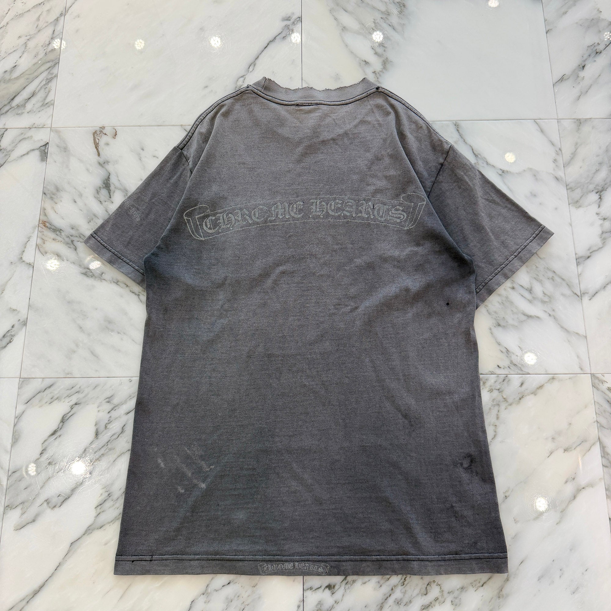 CHROME HEARTS Vertical Logo Back Scroll Tee Size M クロムハーツ ヴァーティカルロゴ バック スクロールTシャツ サイズM
