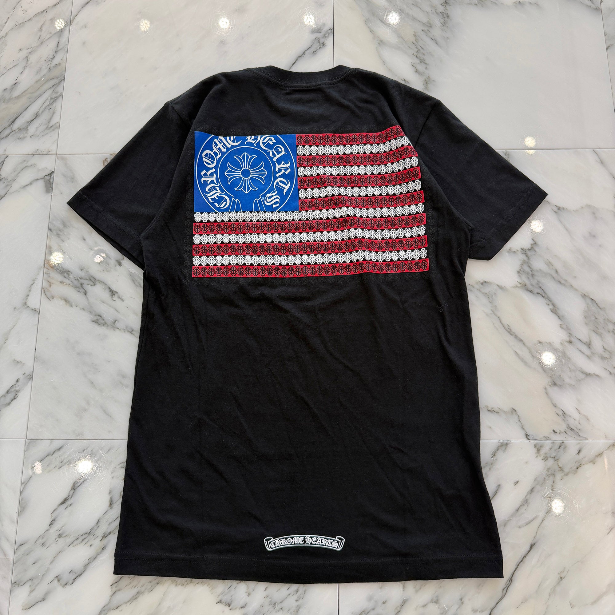 CHROME HEARTS American Flag Scroll Logo Tee Size S クロムハーツ アメリカ国旗 スクロールロゴ Tシャツ サイズS