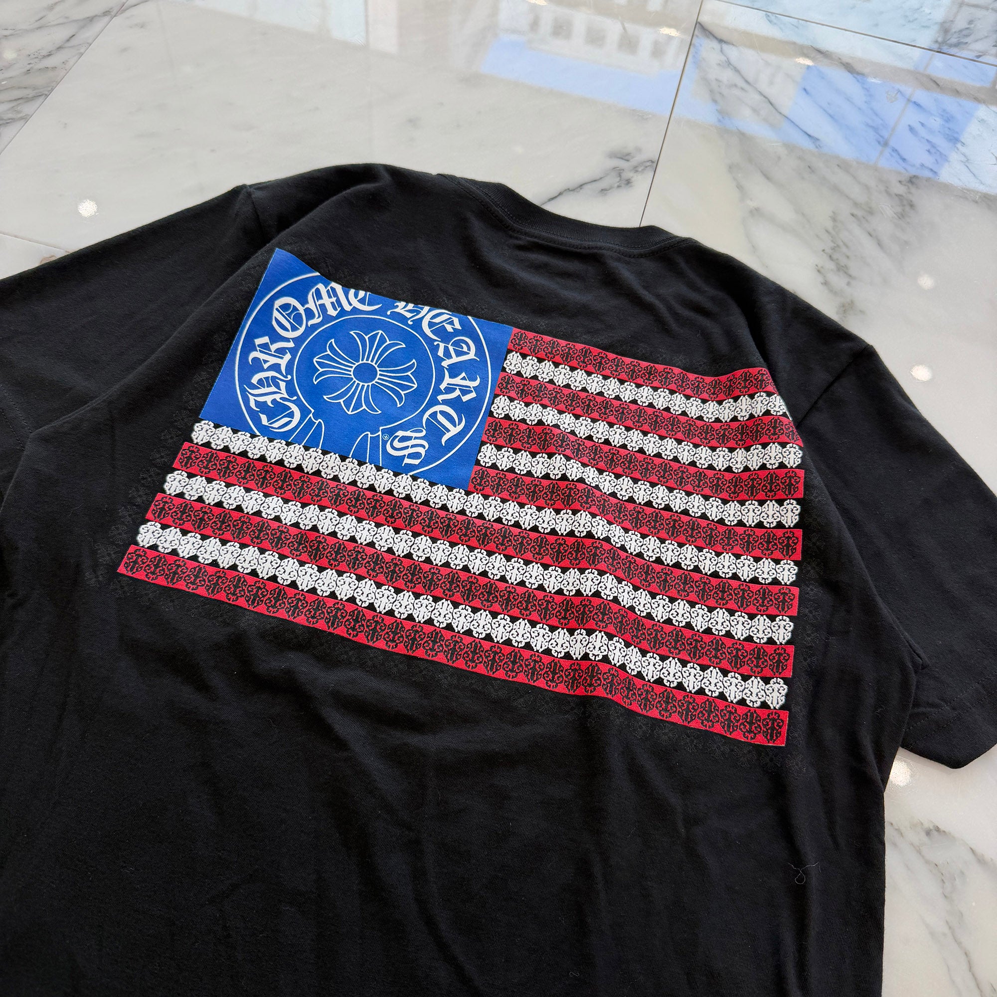 CHROME HEARTS American Flag Scroll Logo Tee Size S クロムハーツ アメリカ国旗 スクロールロゴ Tシャツ サイズS