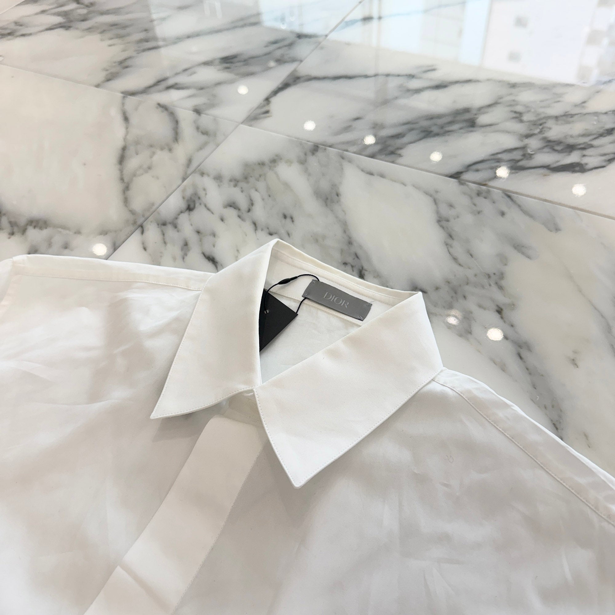 DIOR 2022SS Christian Dior Atelier Logo Embroidery Cotton Shirt 213C543A1581 Size 38 ディオール クリスチャンディオール アトリエ ロゴ刺繍 コットンシャツ サイズ38