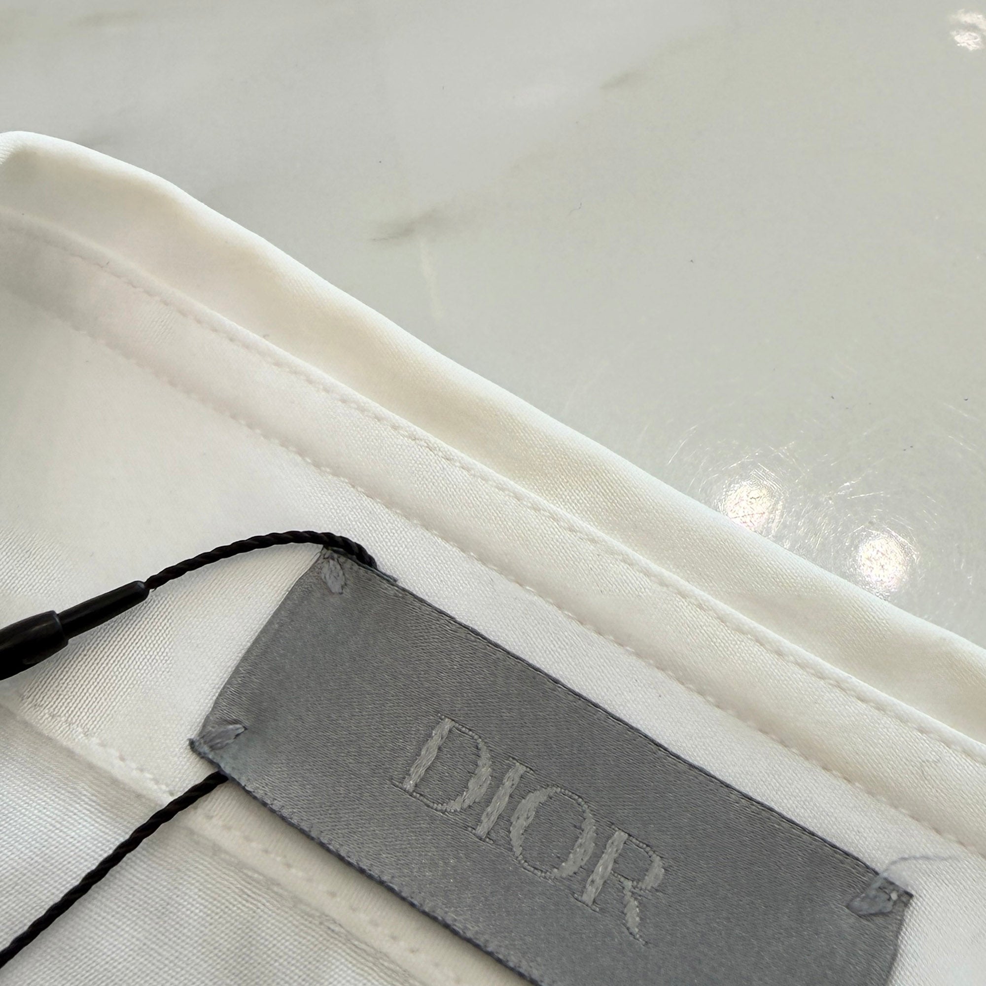 DIOR 2022SS Christian Dior Atelier Logo Embroidery Cotton Shirt 213C543A1581 Size 38 ディオール クリスチャンディオール アトリエ ロゴ刺繍 コットンシャツ サイズ38