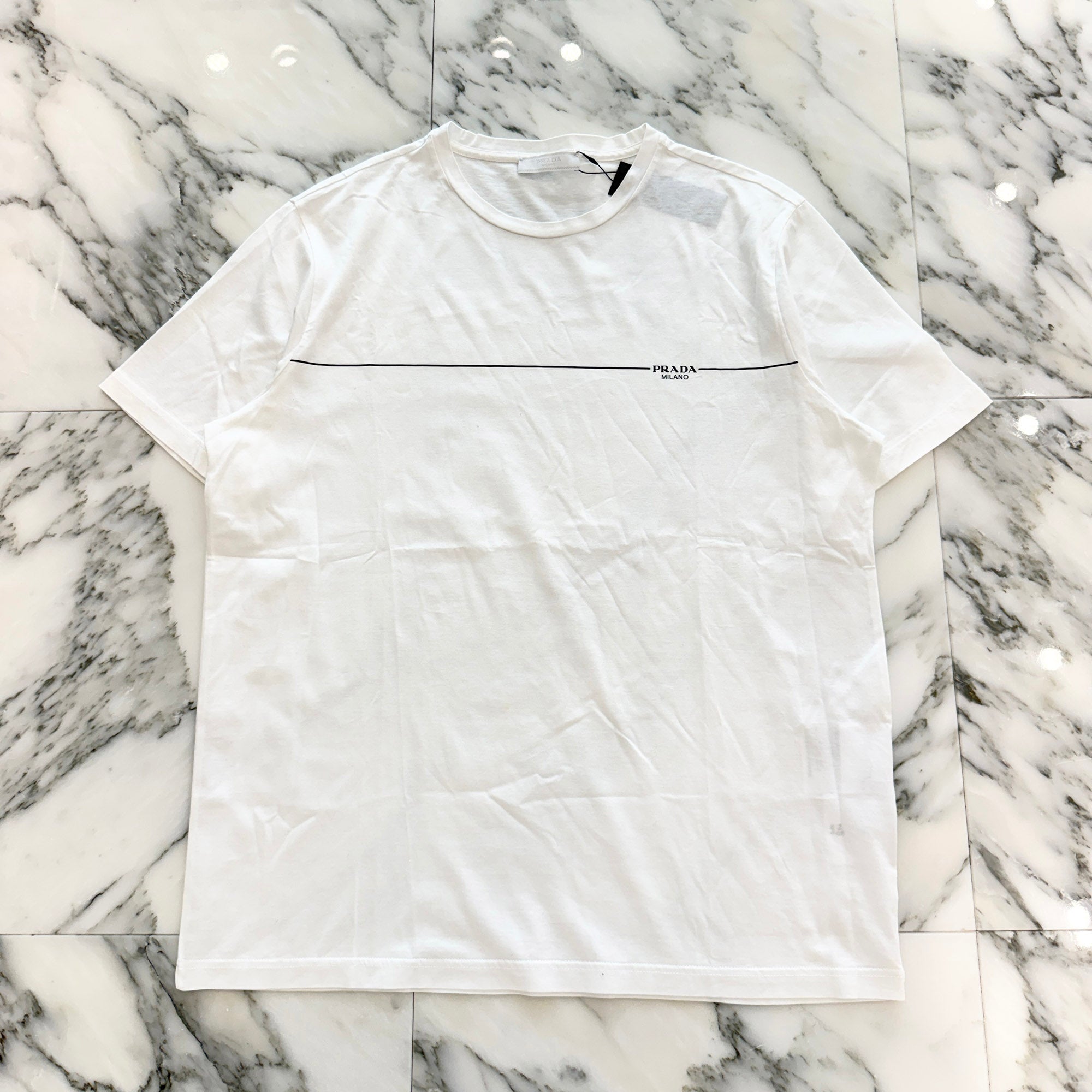 PRADA 2020SS  Logo Print Crew Neck Cotton Tee UJN656 R201 1WPG Size L プラダ ロゴプリント クルーネック コットン Tシャツ サイズL