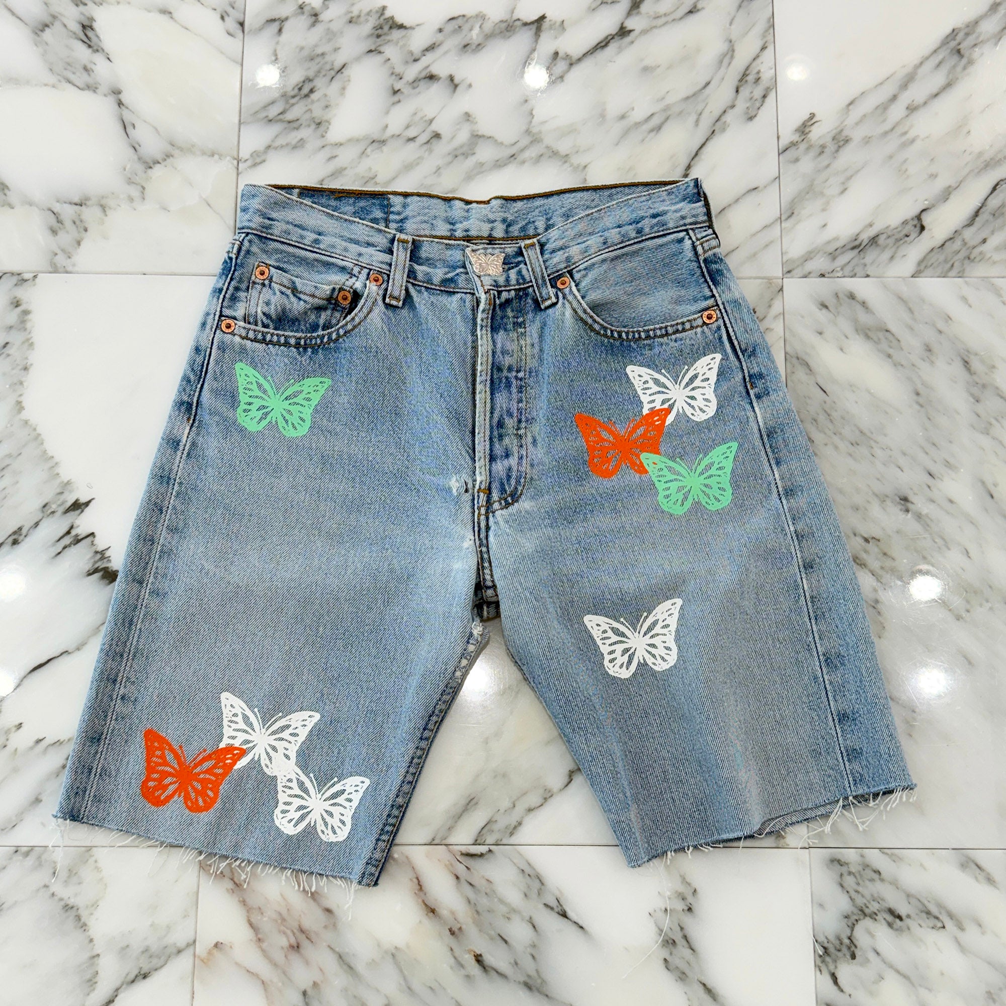 ABOUT DREAMS Butterfly Denim Shorts Size W28 × L32 アバウトドリームズ バタフライ デニムショーツ サイズ W28 × L32