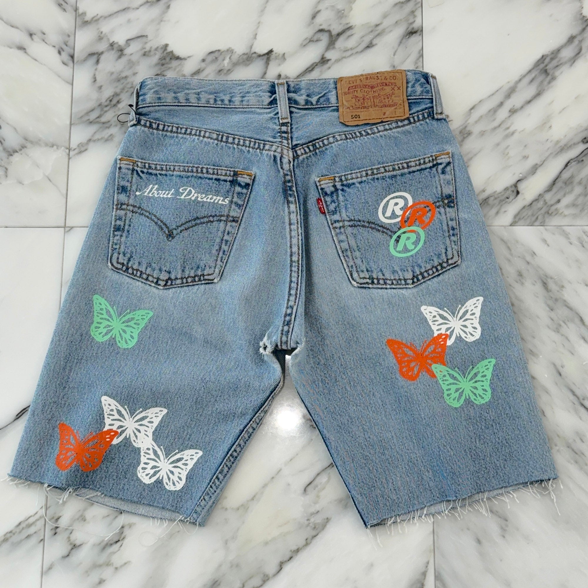 ABOUT DREAMS Butterfly Denim Shorts Size W28 × L32 アバウトドリームズ バタフライ デニムショーツ サイズ W28 × L32