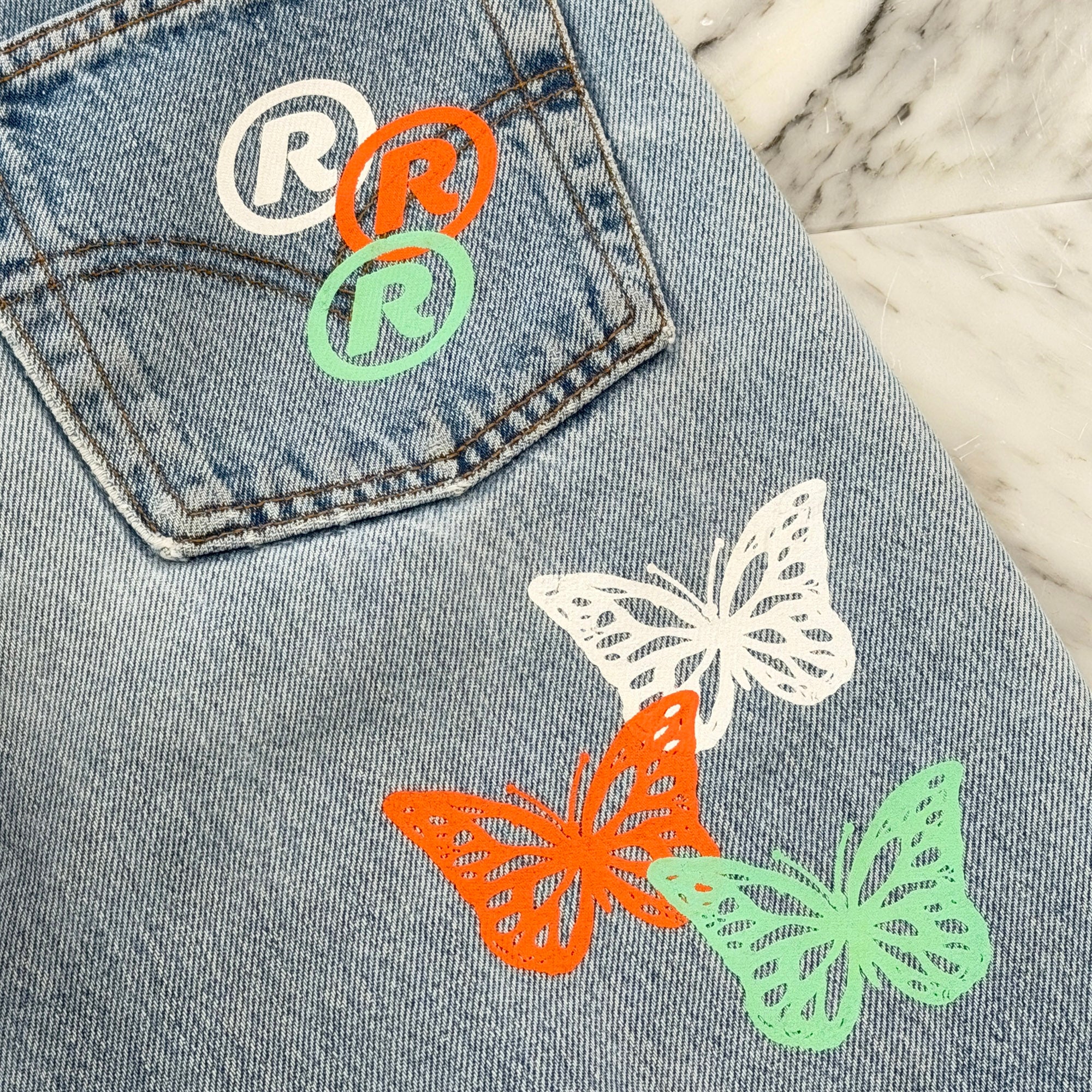 ABOUT DREAMS Butterfly Denim Shorts Size W28 × L32 アバウトドリームズ バタフライ デニムショーツ サイズ W28 × L32