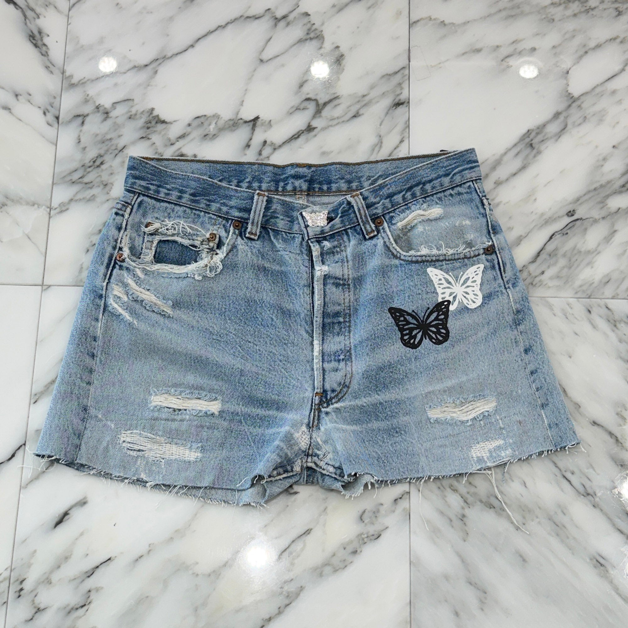 ABOUT DREAMS Butterfly Denim Shorts アバウトドリームズ バタフライ デニムショーツ