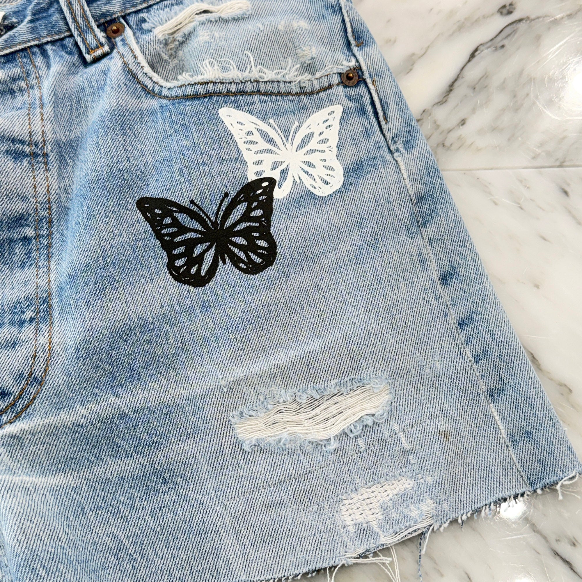ABOUT DREAMS Butterfly Denim Shorts アバウトドリームズ バタフライ デニムショーツ