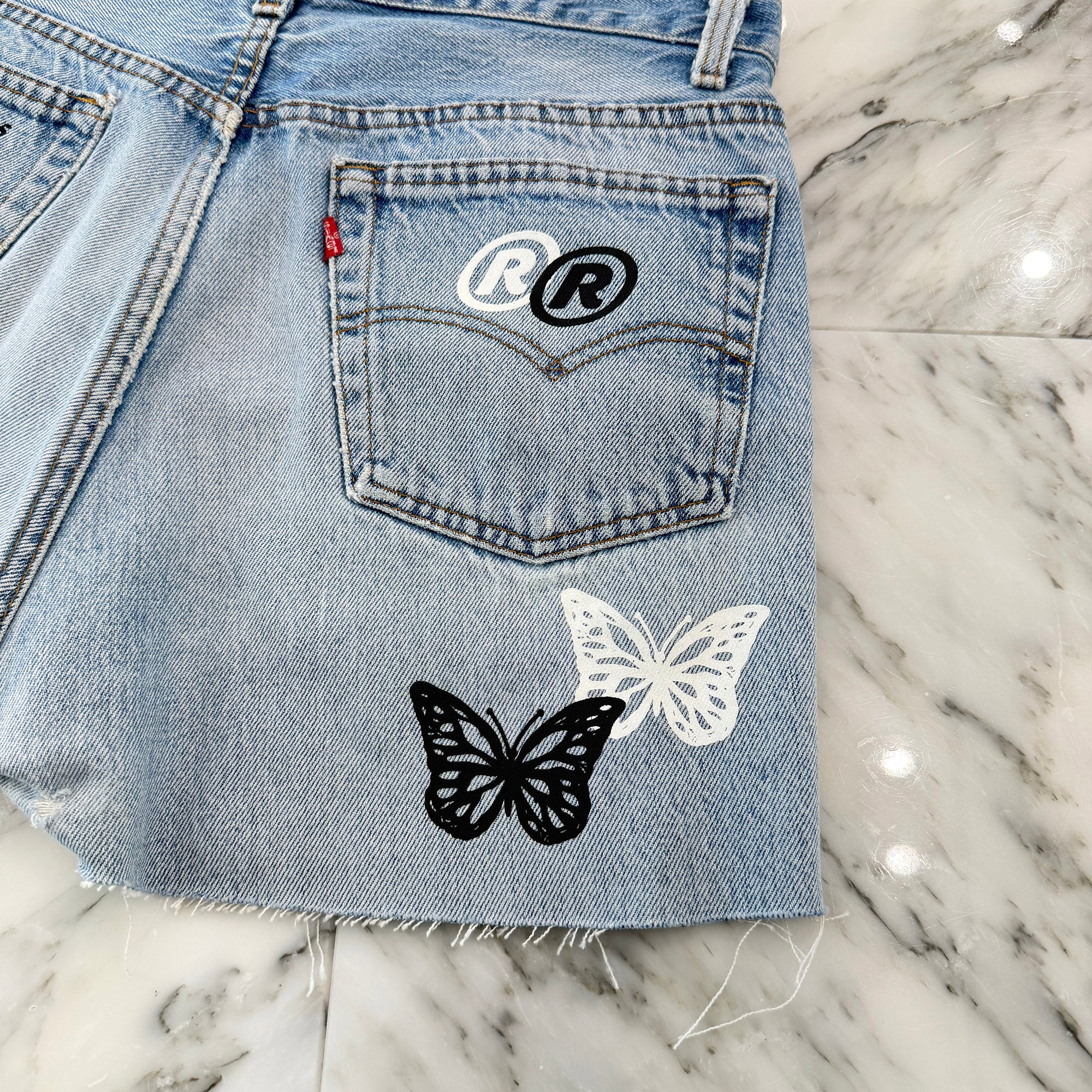 ABOUT DREAMS Butterfly Denim Shorts アバウトドリームズ バタフライ デニムショーツ