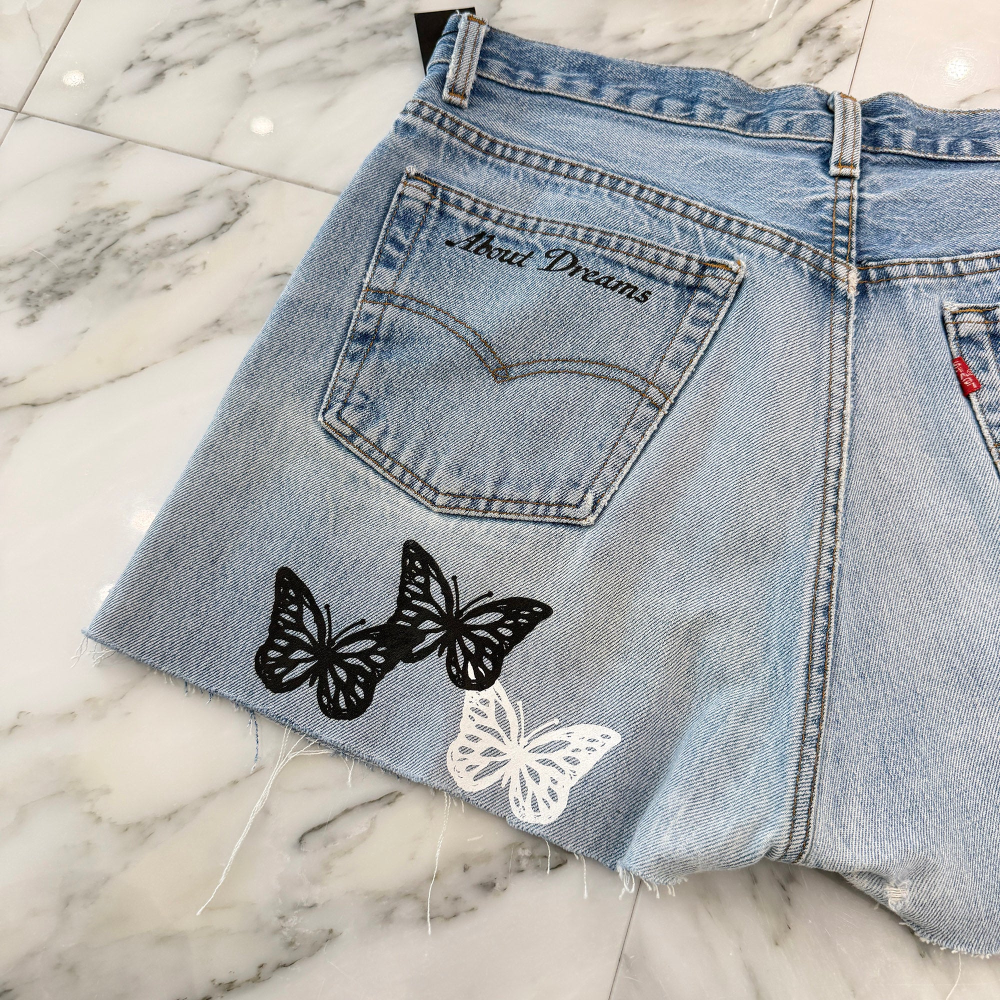 ABOUT DREAMS Butterfly Denim Shorts アバウトドリームズ バタフライ デニムショーツ