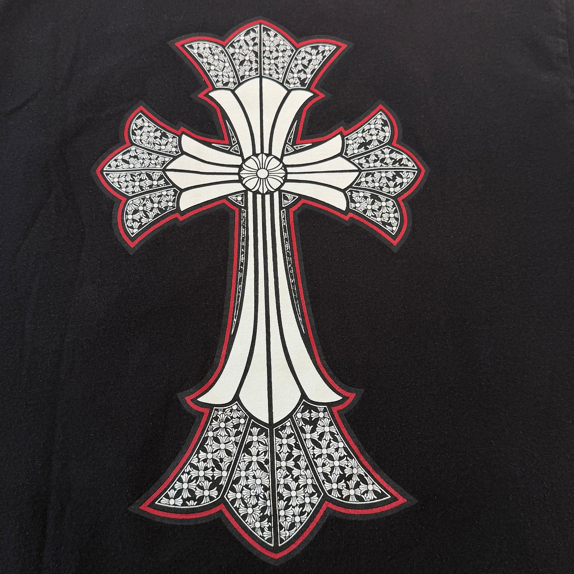 CHROME HEARTS Neck Logo Back Double Cross Scroll Tee Size L クロムハーツ ネックロゴ バック ダブル クロス スクロール Tシャツ サイズL