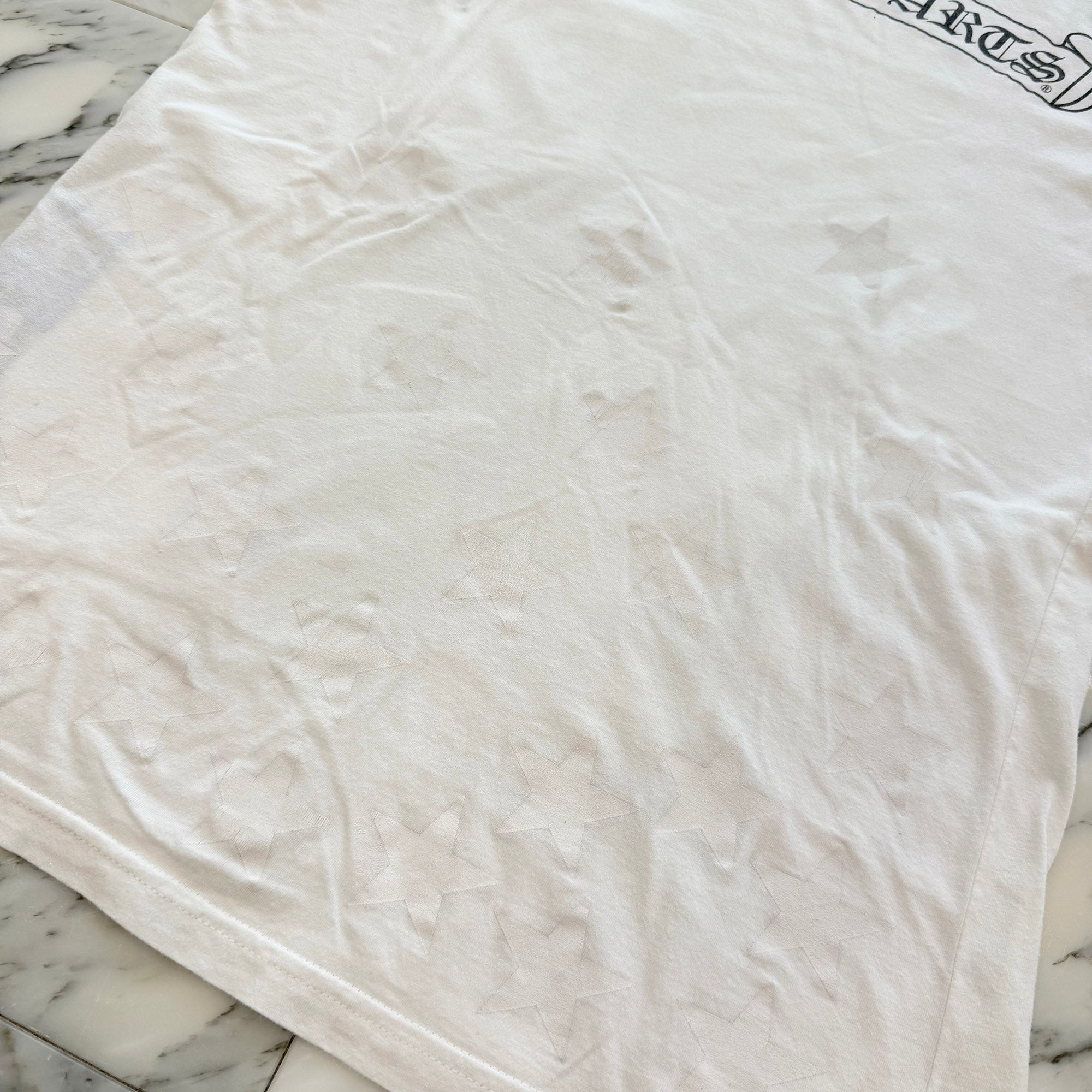 CHROME HEARTS Back Scroll Horseshoe Star Print Tee Size M クロムハーツ バックスクロール ホースシュー スタープリントTシャツ サイズM