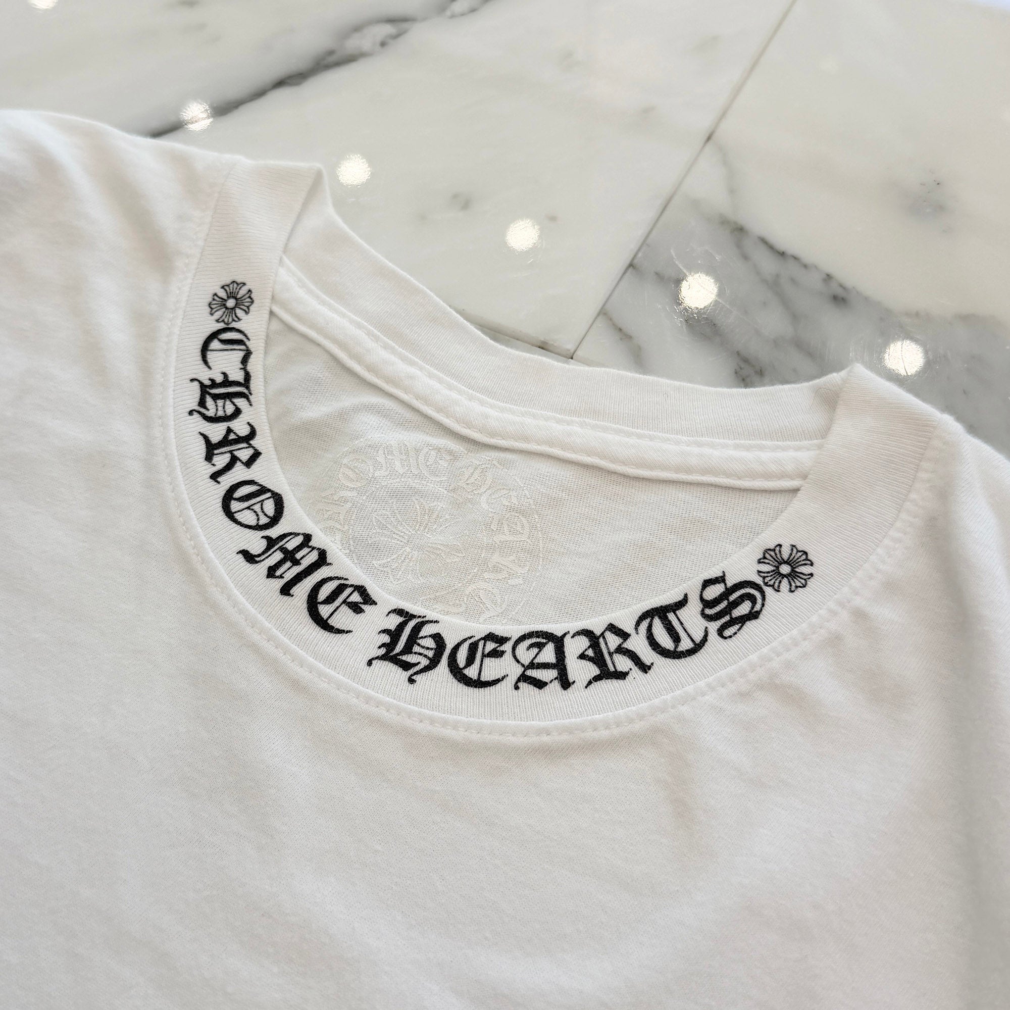 CHROME HEARTS Neck Logo Tee Size L クロムハーツ ネックロゴ Tシャツ サイズL