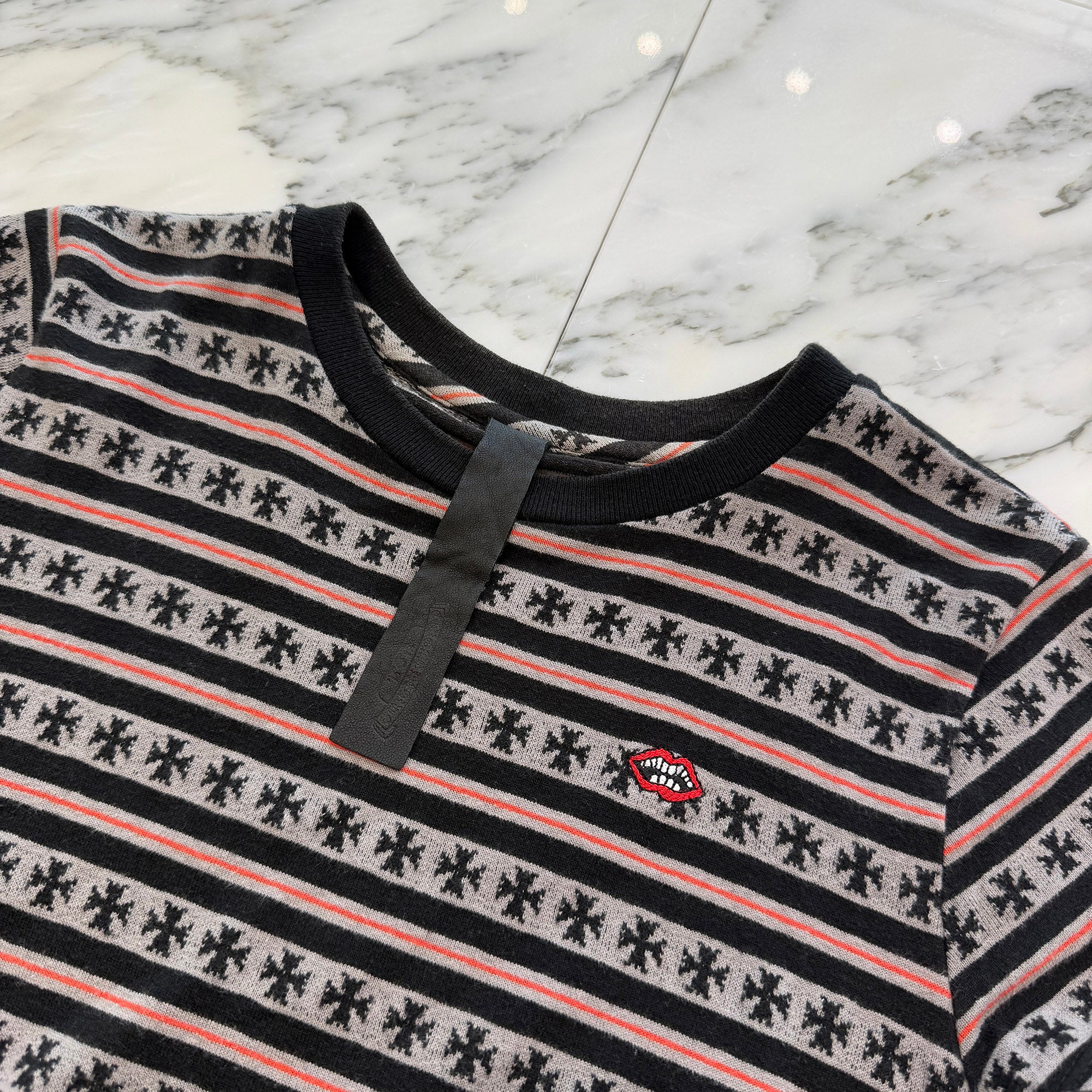 CHROME HEARTS × MATTY BOY Y NOT Stripe CH Plus Tee Size S クロムハーツ×マッティボーイ ワイノット ストライプ CHプラス Tシャツ サイズS