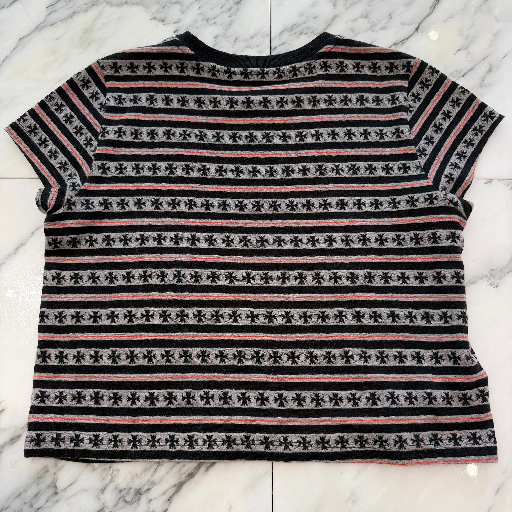 CHROME HEARTS × MATTY BOY Y NOT Stripe CH Plus Tee Size S クロムハーツ×マッティボーイ ワイノット ストライプ CHプラス Tシャツ サイズS
