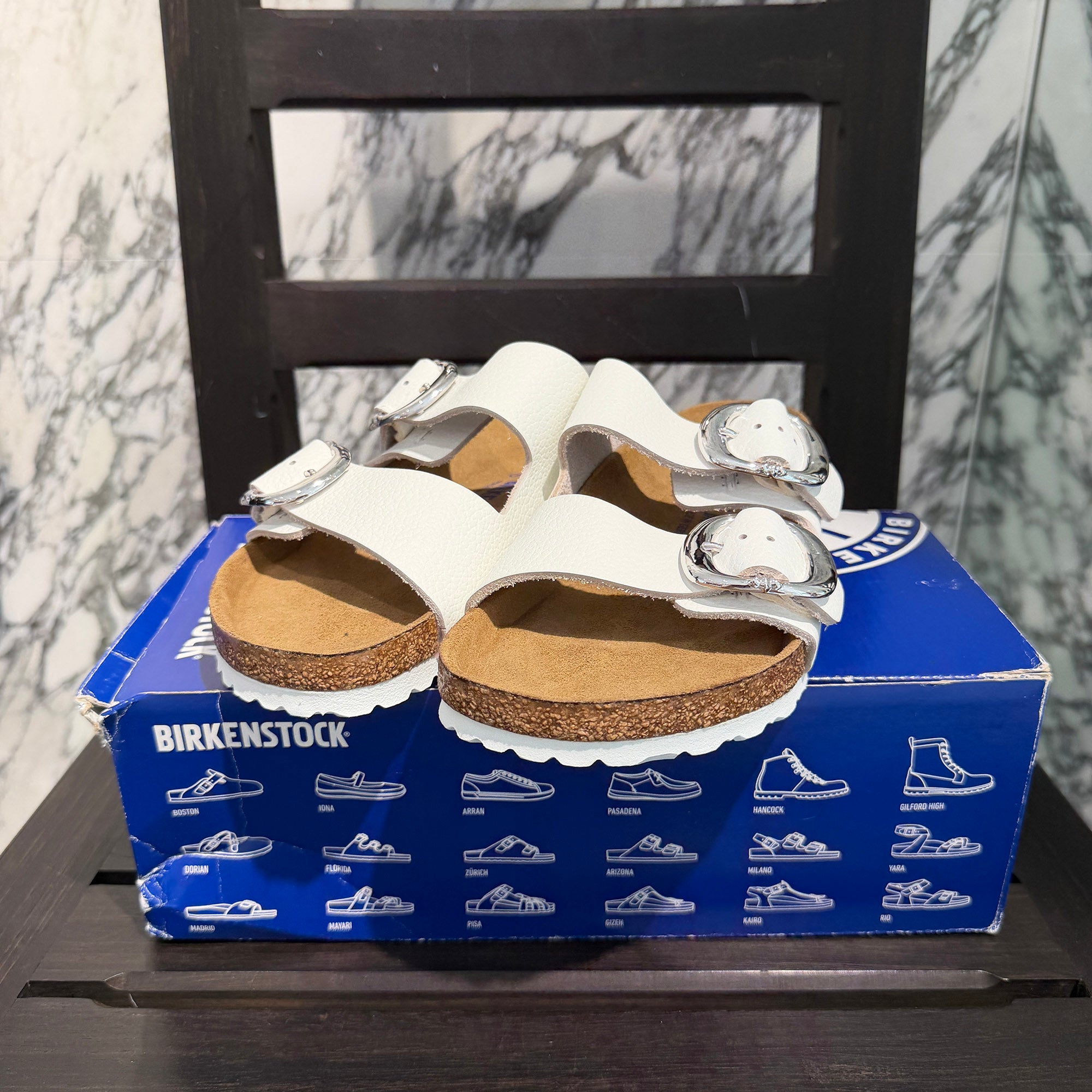 CHROME HEARTS × BIRKENSTOCK Gunslinger Buckle Arizona Leather Sandals Size 38 (24.5cm) クロムハーツ × ビルケンシュトック ガンスリンガーバックル アリゾナ レザー サンダル サイズ38 (24.5cm)