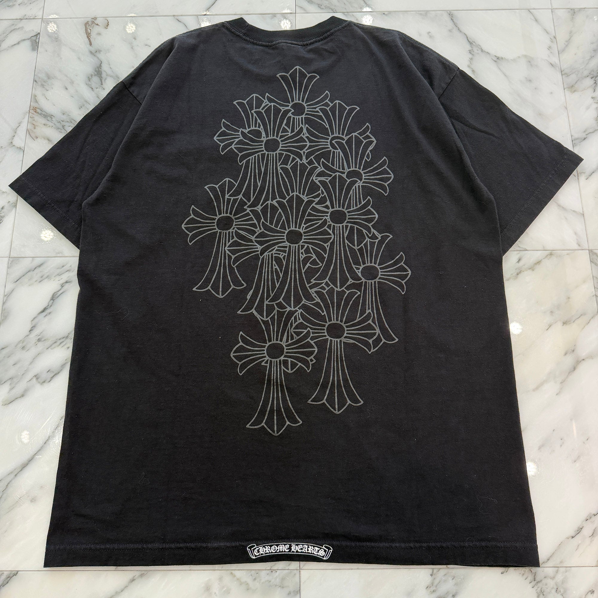 オールド クロムハーツ ダガーバックセメタリークロス Tシャツ CHROME HEARTS Back Cemetery Cross Vine Dagger Print Tee Size XL