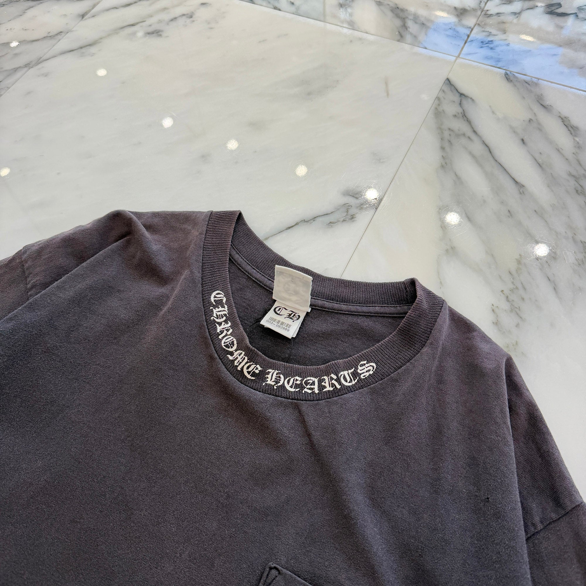 CHROME HEARTS Neck Logo Back Double Cross Scroll Tee Size L クロムハーツ ネックロゴ バック ダブル クロス スクロール Tシャツ サイズL