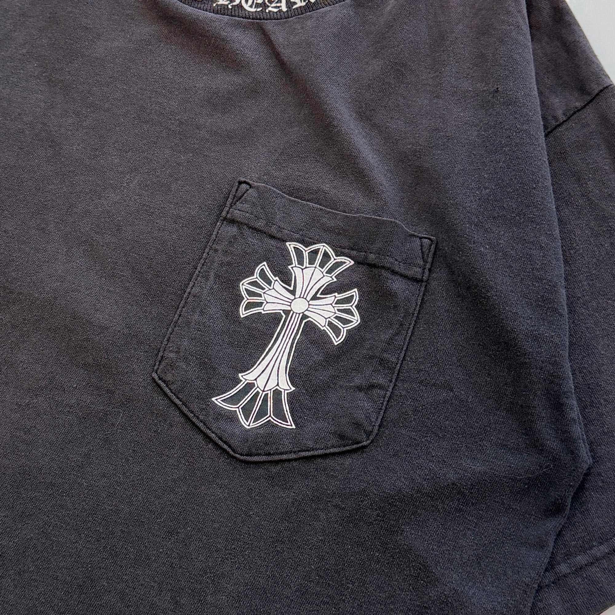 CHROME HEARTS Neck Logo Back Double Cross Scroll Tee Size L クロムハーツ ネックロゴ バック ダブル クロス スクロール Tシャツ サイズL