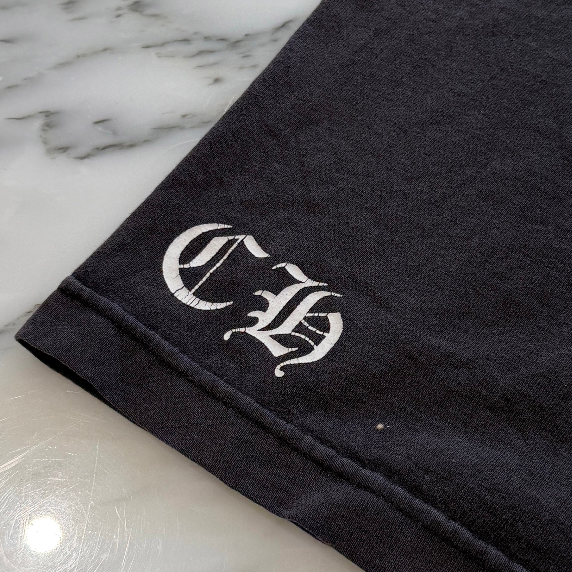 CHROME HEARTS Neck Logo Back Double Cross Scroll Tee Size L クロムハーツ ネックロゴ バック ダブル クロス スクロール Tシャツ サイズL