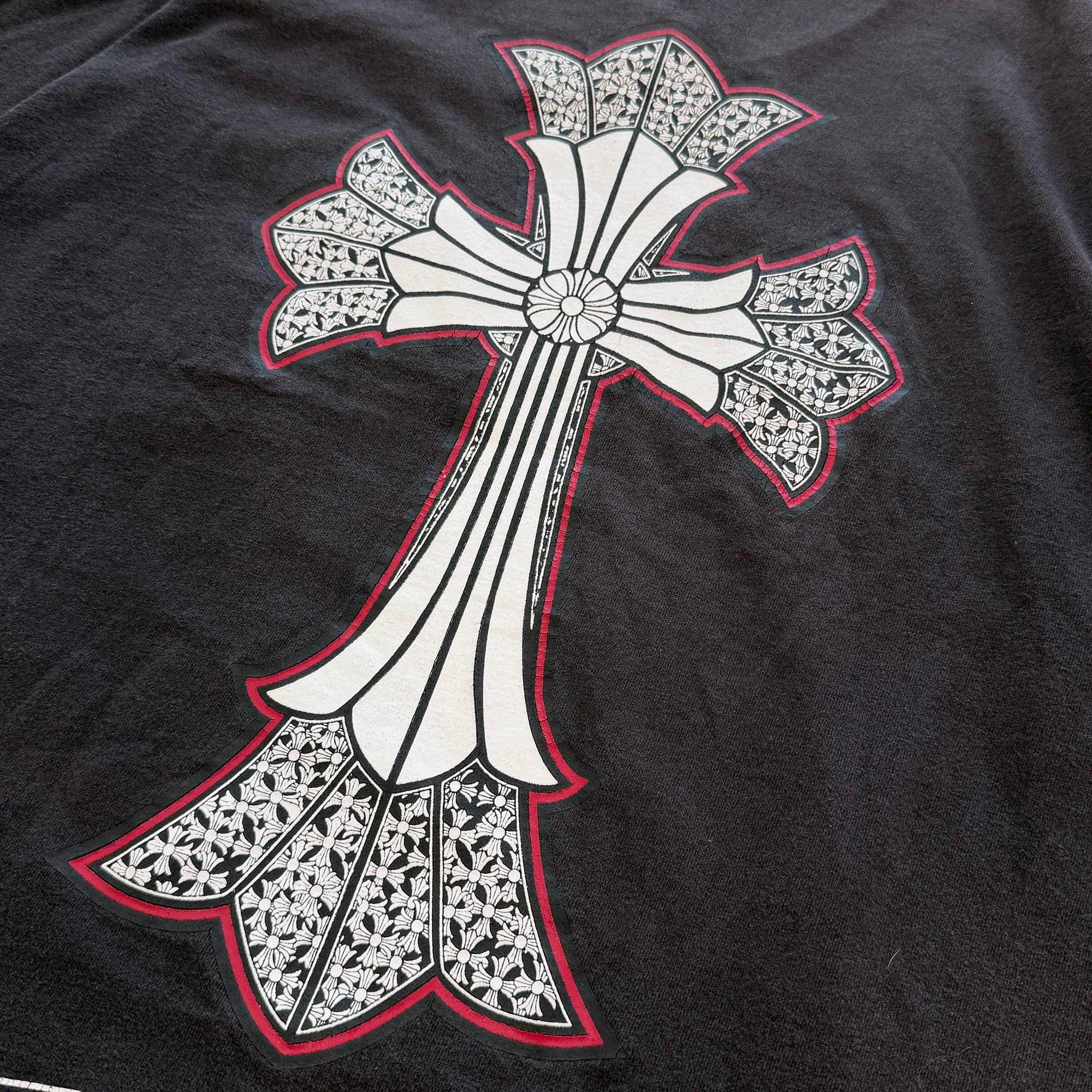 CHROME HEARTS Neck Logo Back Double Cross Scroll Tee Size L クロムハーツ ネックロゴ バック ダブル クロス スクロール Tシャツ サイズL