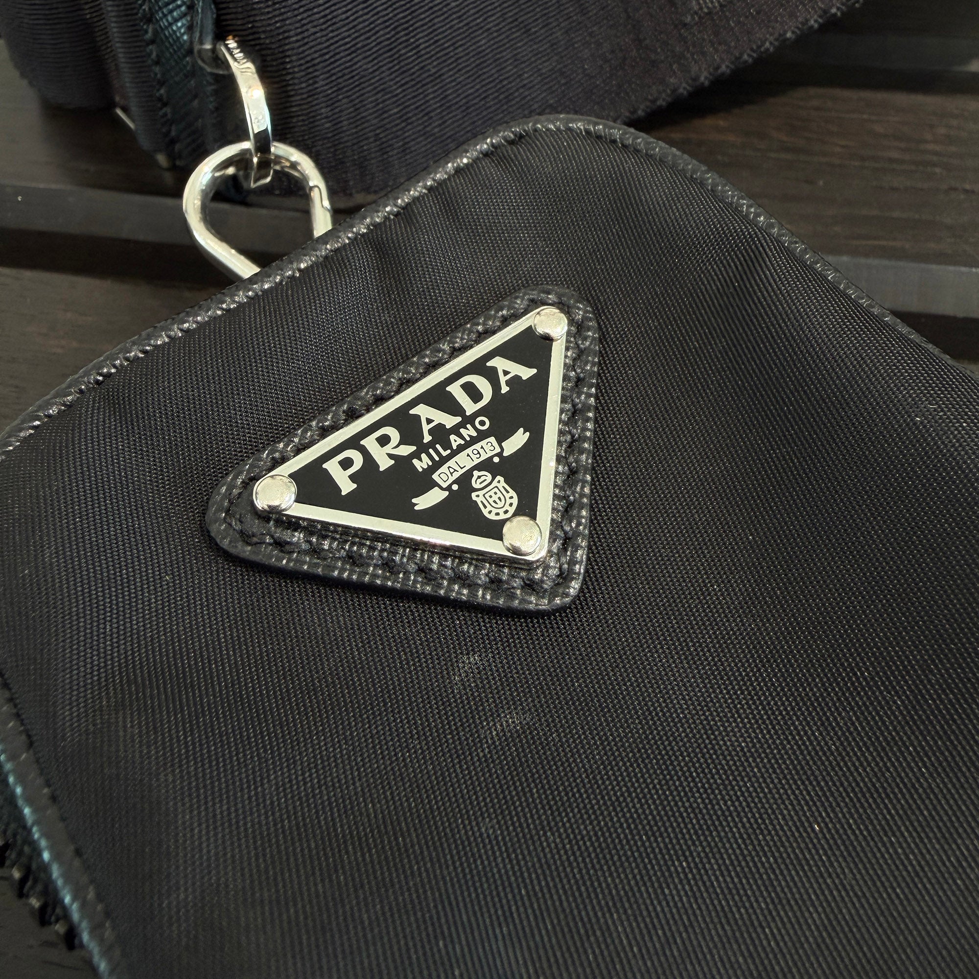 PRADA Triangle Logo Plate Re Nylon Saffiano Leather Shoulder Bag プラダ トライアングル ロゴプレート リナイロン サフィアーノレザー ショルダーバッグ