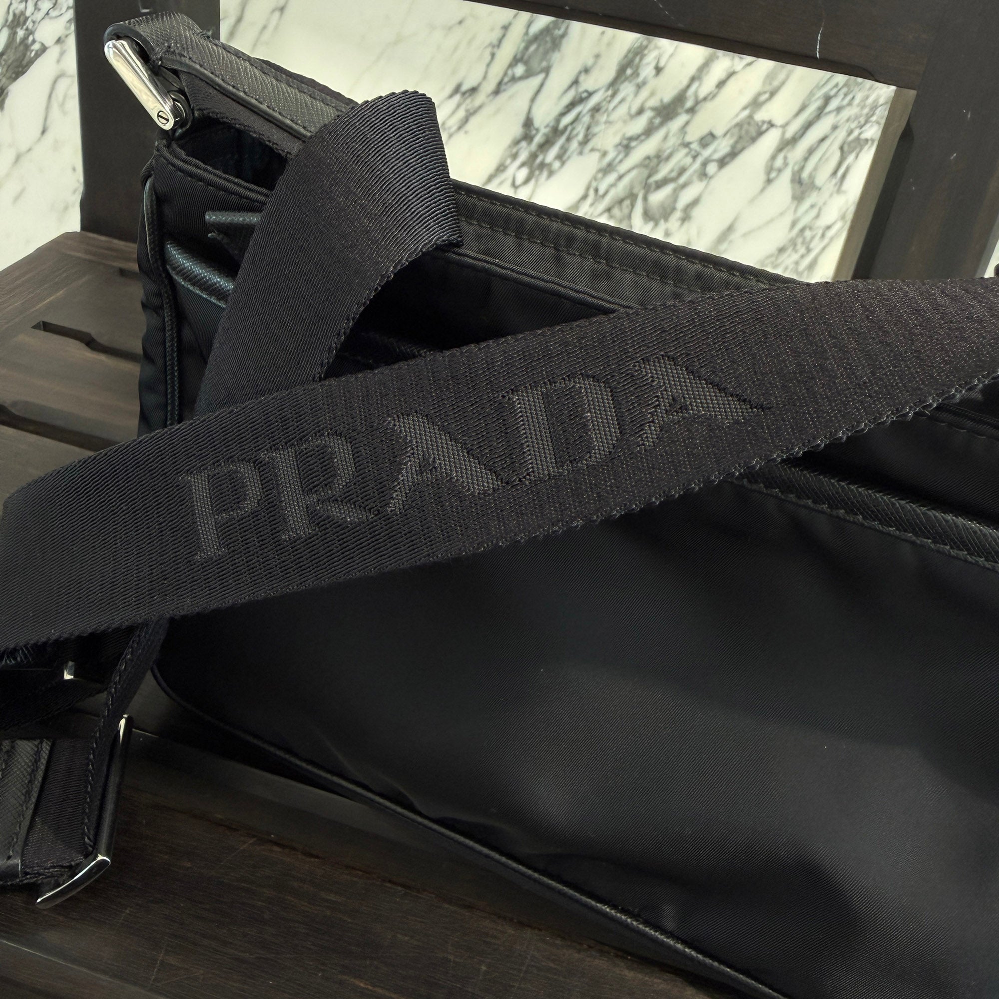PRADA Triangle Logo Plate Re Nylon Saffiano Leather Shoulder Bag プラダ トライアングル ロゴプレート リナイロン サフィアーノレザー ショルダーバッグ