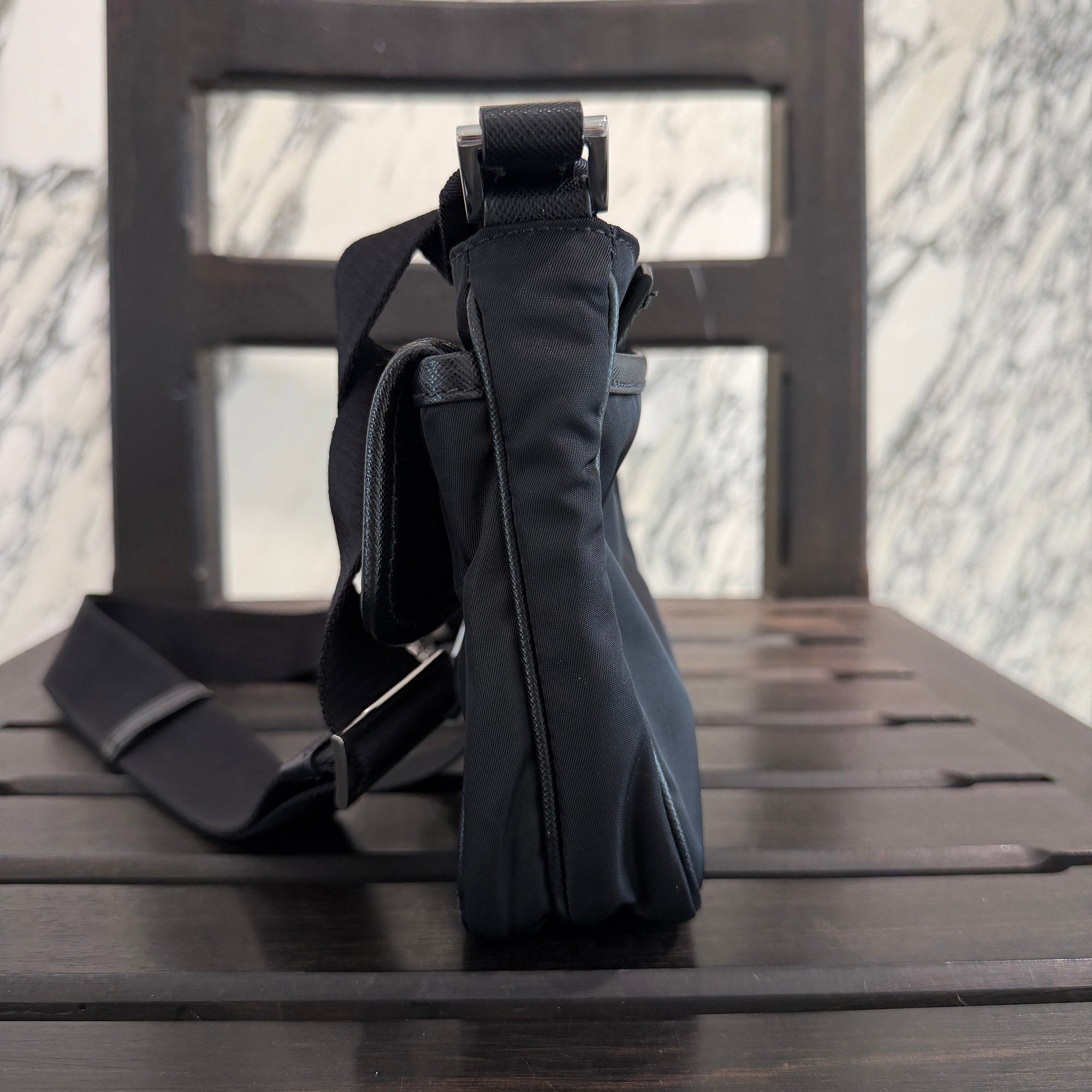PRADA Triangle Logo Plate Re Nylon Saffiano Leather Shoulder Bag プラダ トライアングル ロゴプレート リナイロン サフィアーノレザー ショルダーバッグ