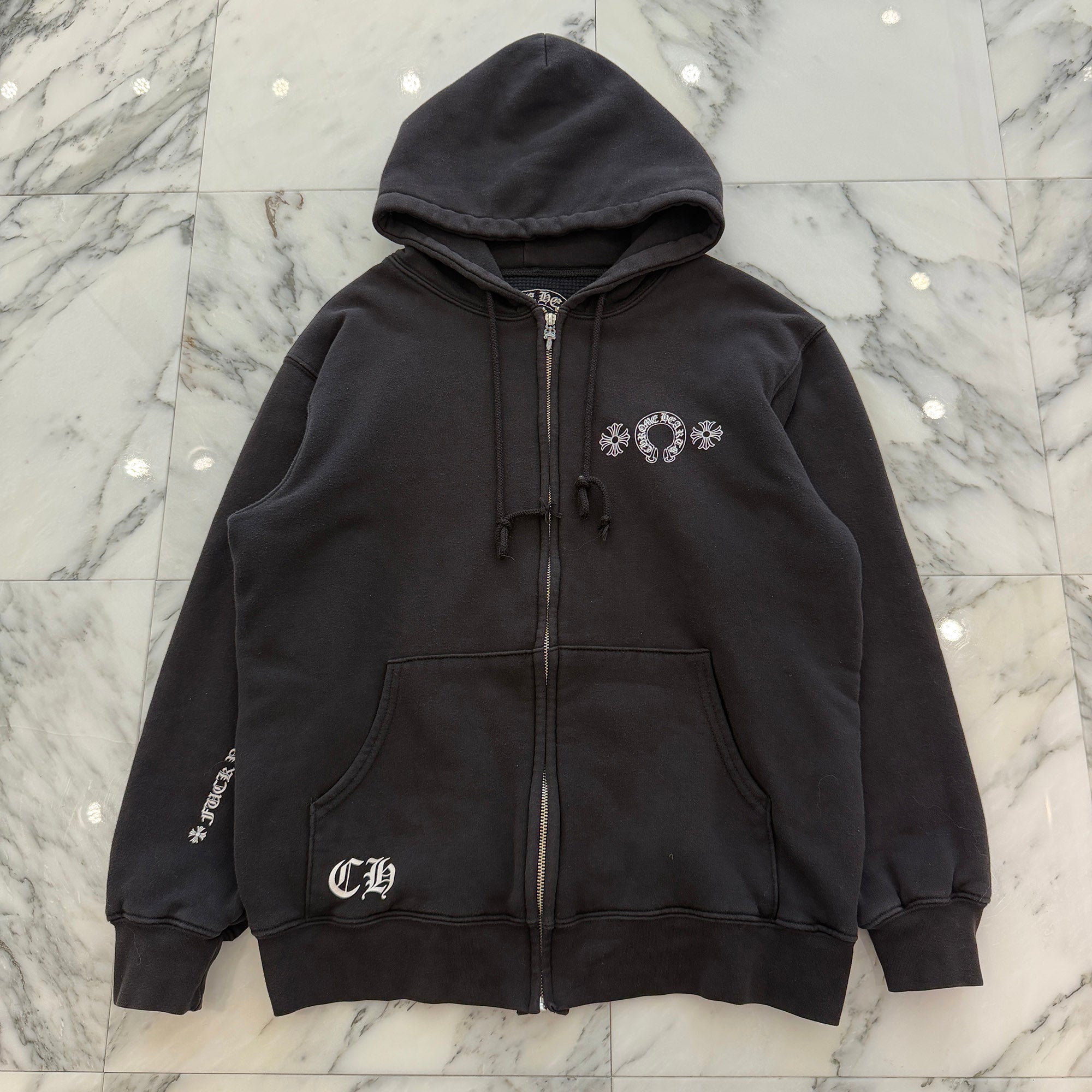 CHROME HEARTS FUCK YOU Back Horseshoe Side CH Plus Zip Up Hoodie Size L クロムハーツ ファックユー バックホースシュー サイドCHプラス ジップアップ フーディ サイズL