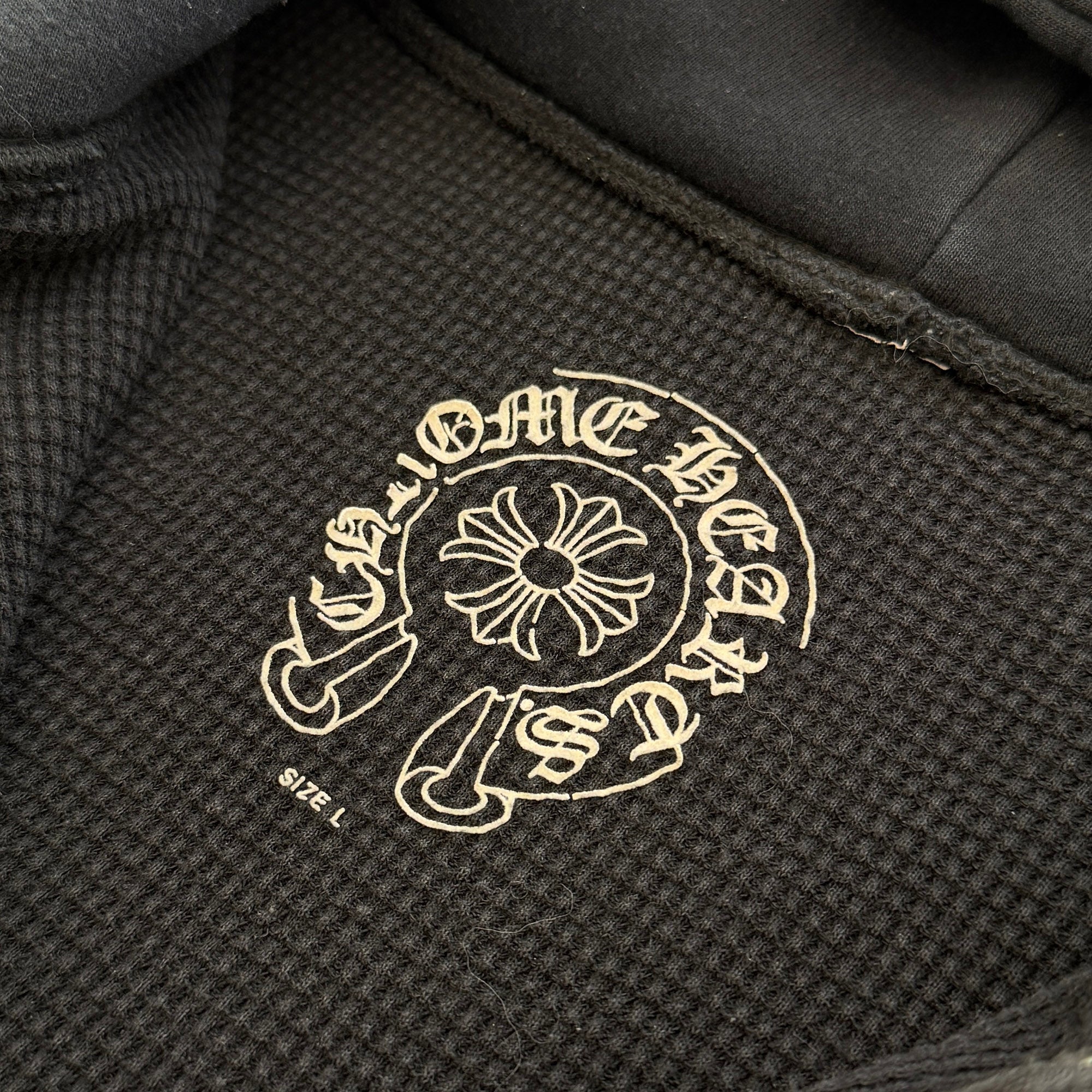 CHROME HEARTS CH Plus Gold Horseshoe Thermal Zip Up Hoodie Size L クロムハーツ CHプラス ゴールド ホースシュー サーマル ジップアップ フーディ サイズL