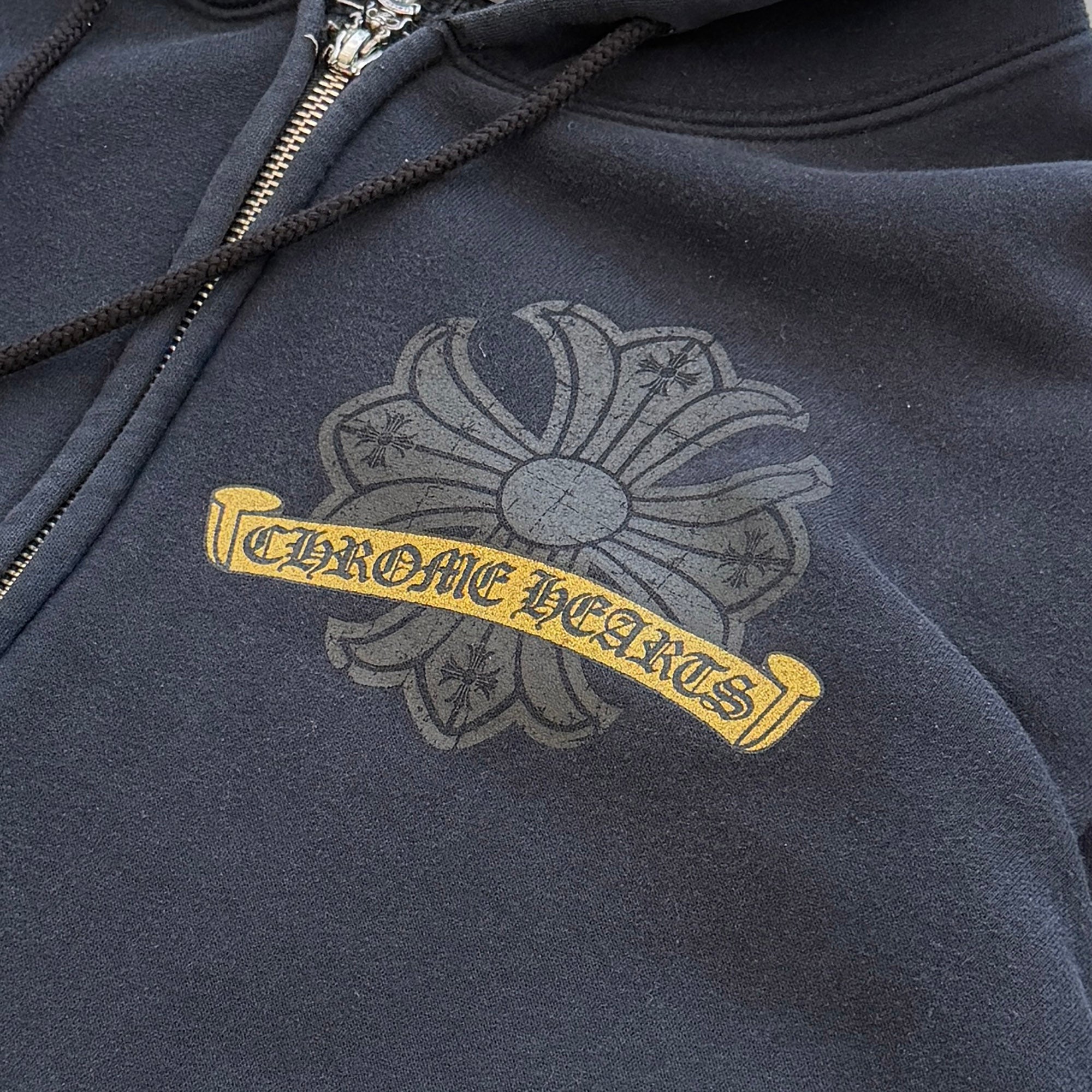 CHROME HEARTS CH Plus Gold Horseshoe Thermal Zip Up Hoodie Size L クロムハーツ CHプラス ゴールド ホースシュー サーマル ジップアップ フーディ サイズL